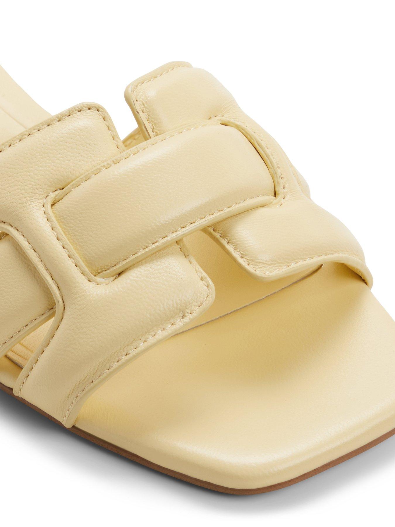 Image 5 of 5 of Aldo Elenaria Leather Flat Sandals - Light Yellow