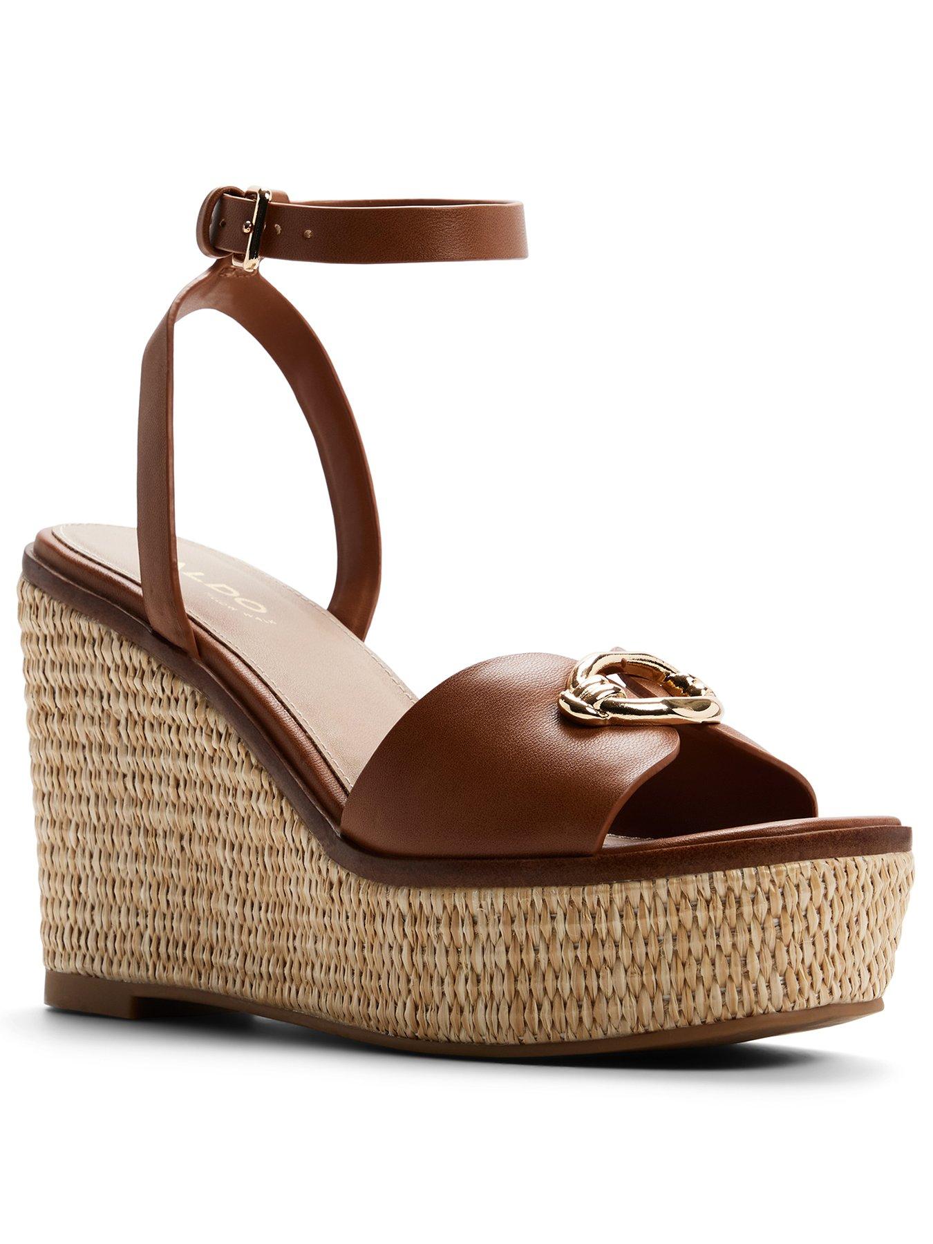 Image 2 of 5 of Aldo Carrabririel Synthetic Wedge Sandals - Medium Brown