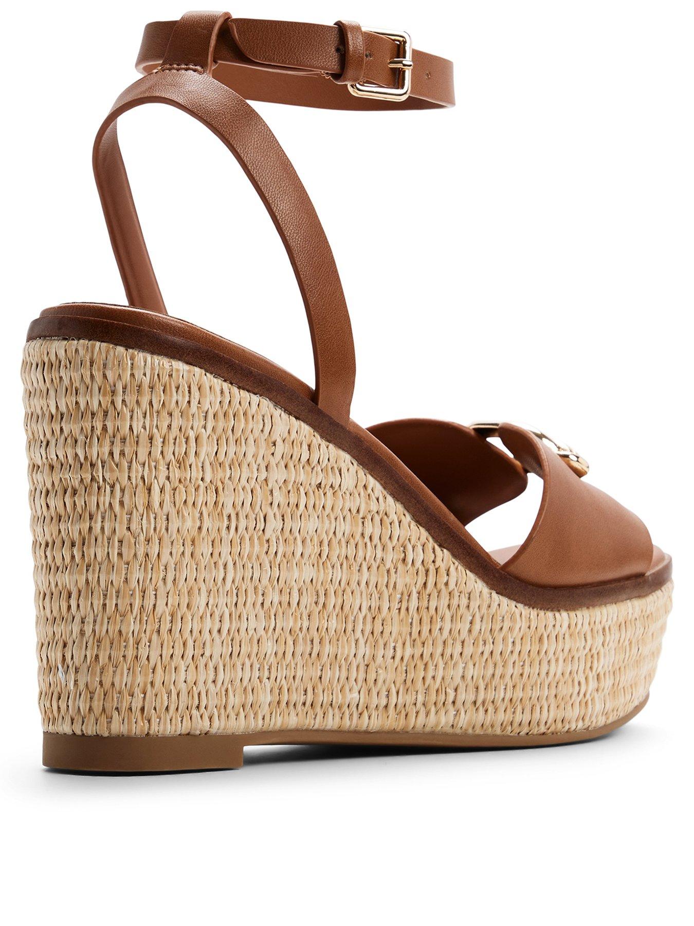 Image 3 of 5 of Aldo Carrabririel Synthetic Wedge Sandals - Medium Brown