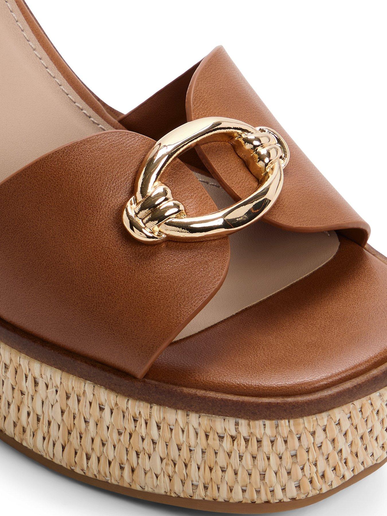 Image 5 of 5 of Aldo Carrabririel Synthetic Wedge Sandals - Medium Brown