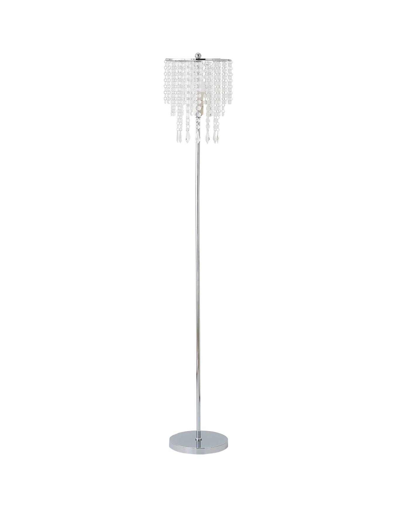 Image 2 of 7 of ValueLights Bronte Floor Lamp With Clear Acrylic Droplet Shade