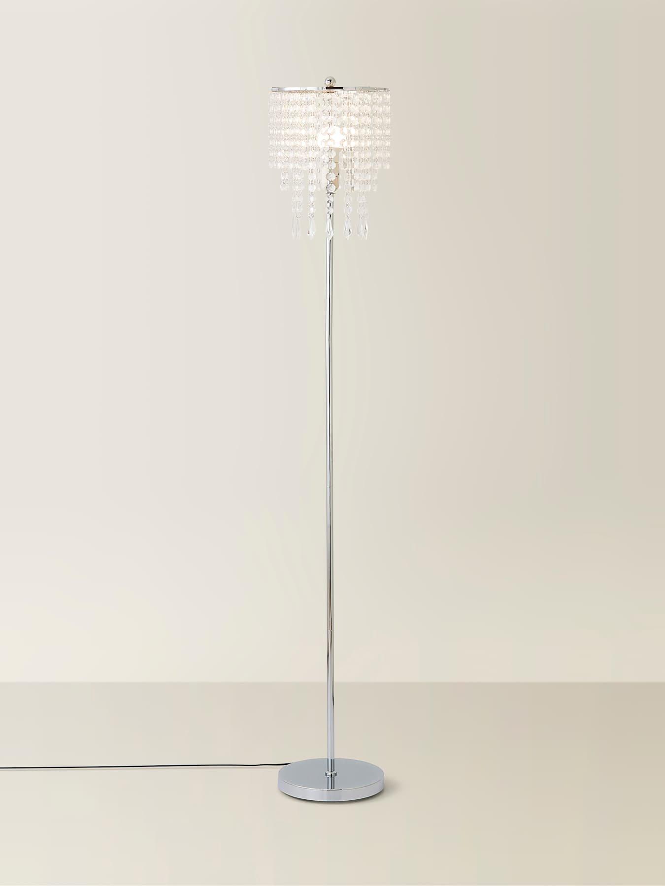 Image 6 of 7 of ValueLights Bronte Floor Lamp With Clear Acrylic Droplet Shade