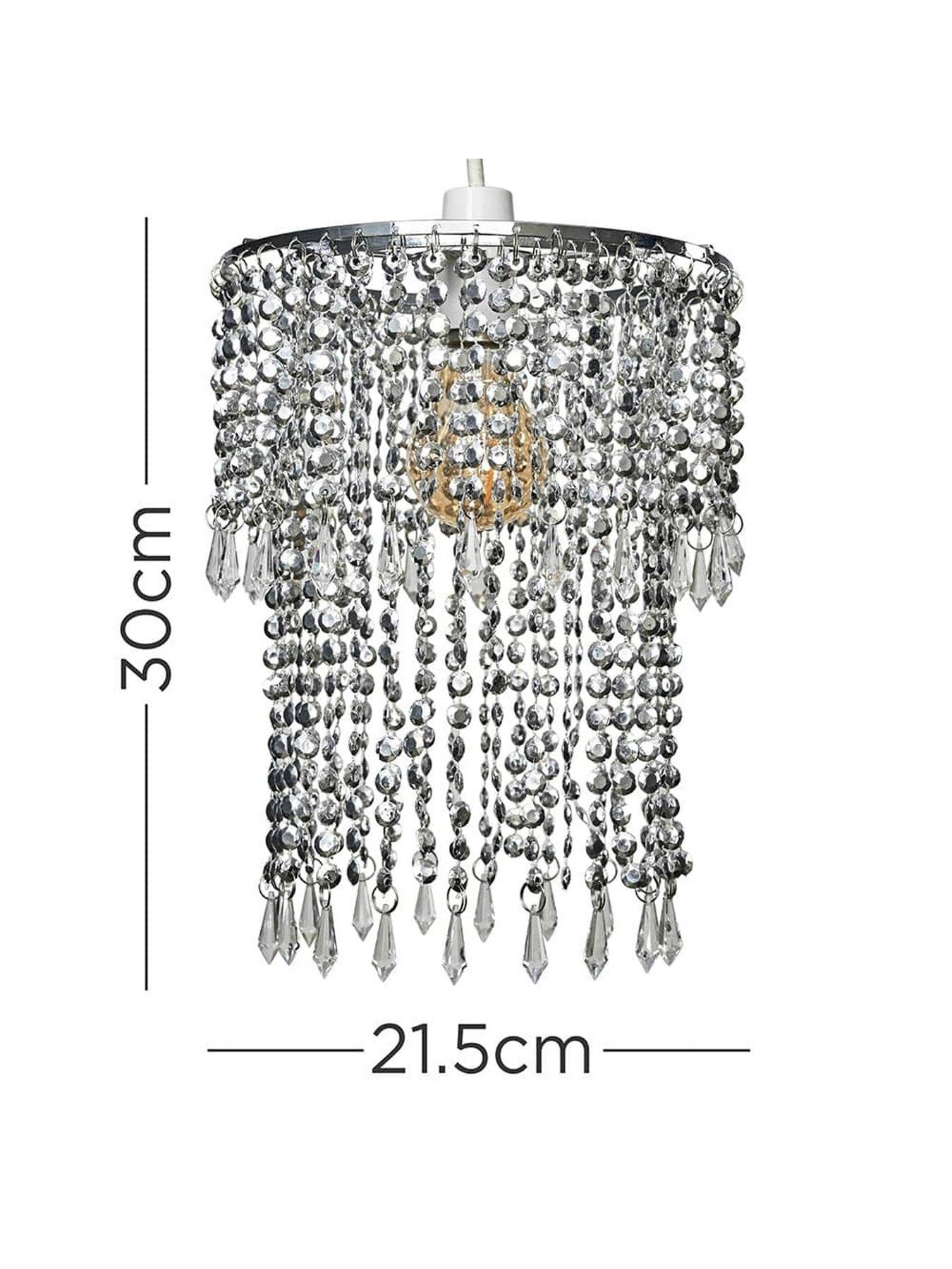 Image 7 of 7 of ValueLights Chrome Bead Acrylic Pendant Shade