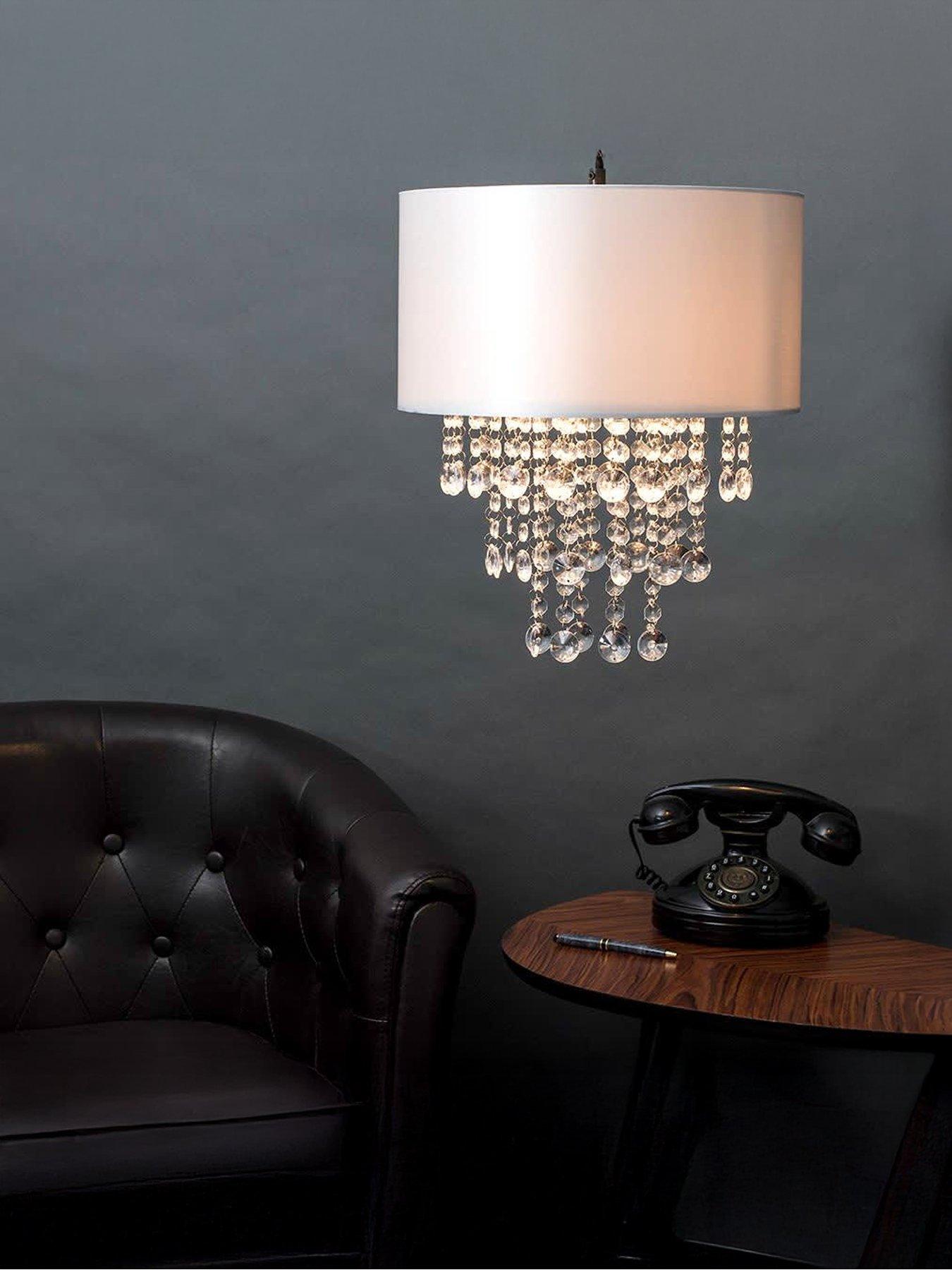 ValueLights Jesmond Grey Pendant Shade Clear Droplets