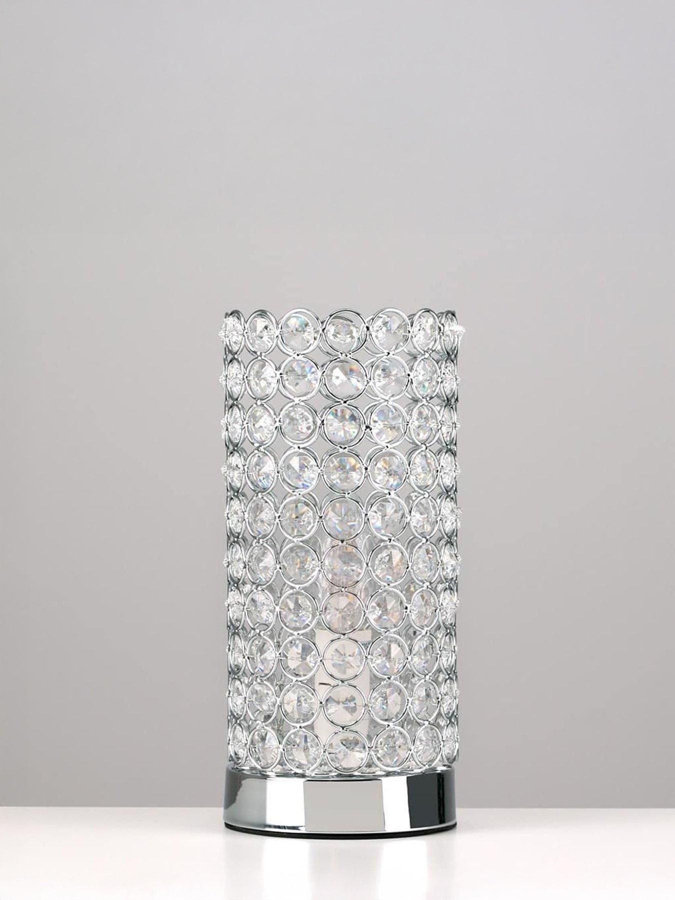Image 4 of 5 of ValueLights Ducy Chrome Cylinder Touch Table Lamp