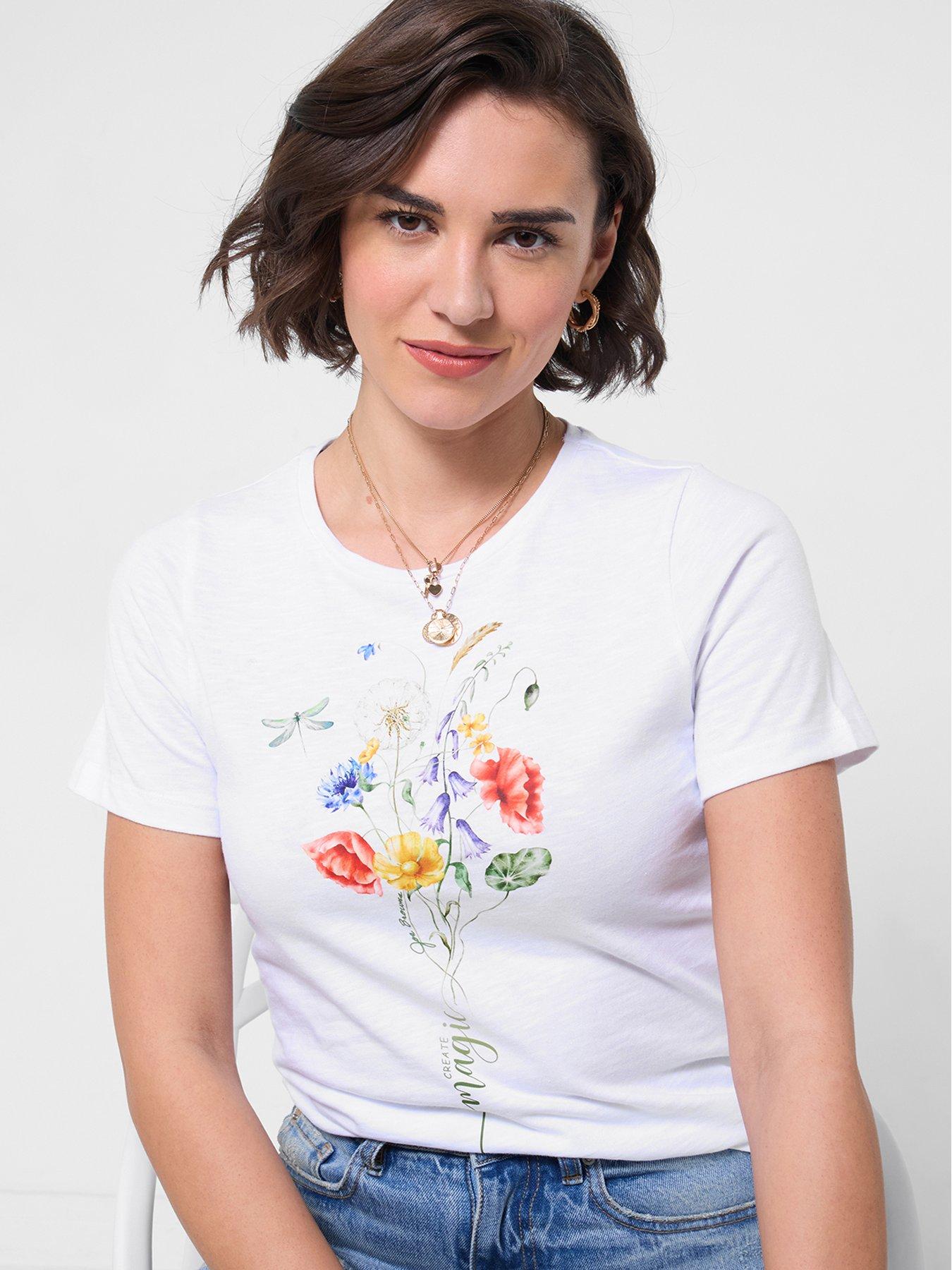 Image 1 of 5 of Joe Browns Fabulous Floral T-Shirt - White