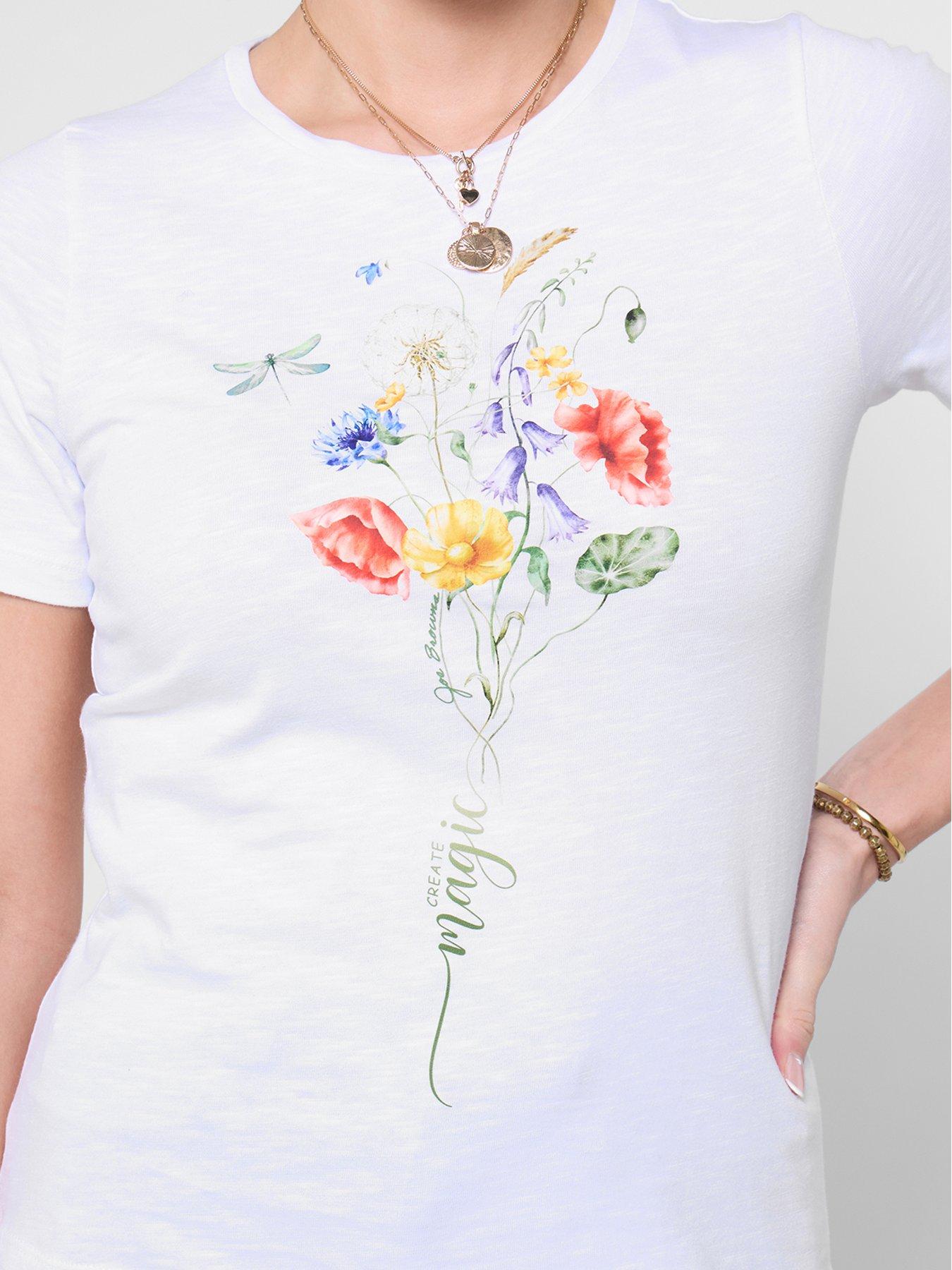 Image 3 of 5 of Joe Browns Fabulous Floral T-Shirt - White