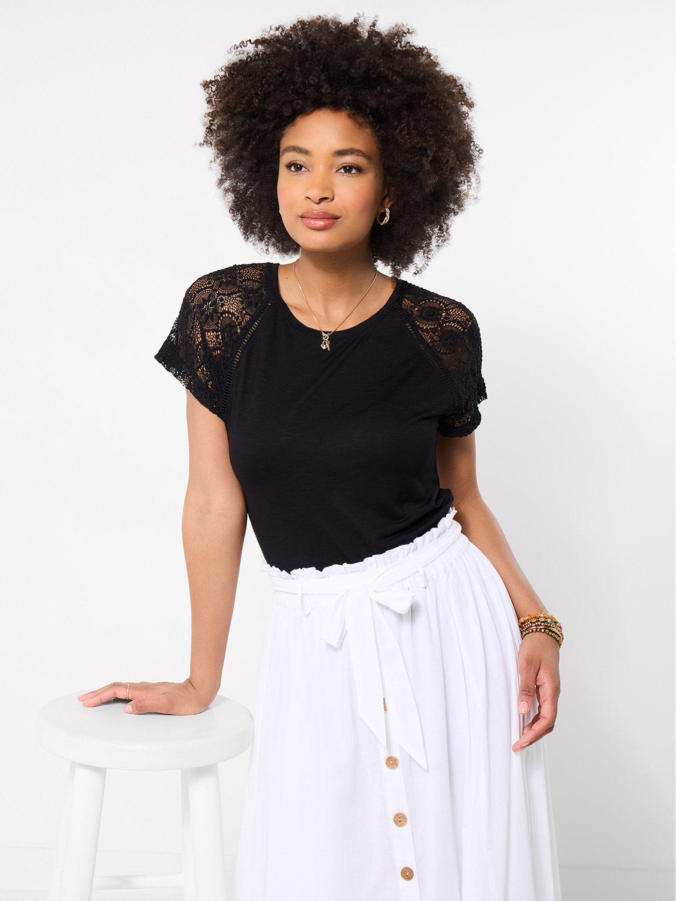 Joe Browns Suzie Lace Sleeve T-shirt