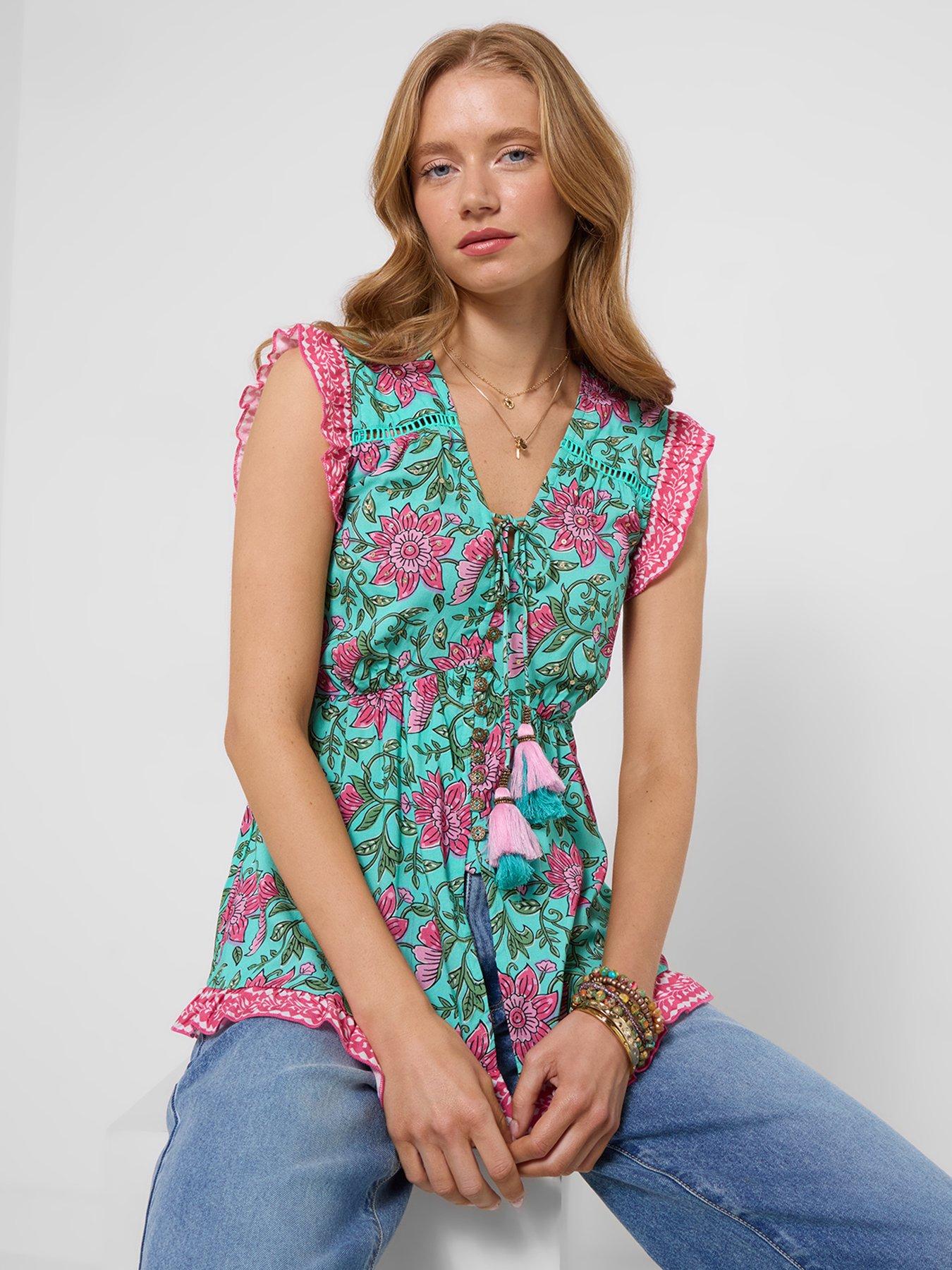 Image 1 of 5 of Joe Browns Summer Days Printed Top - Blue