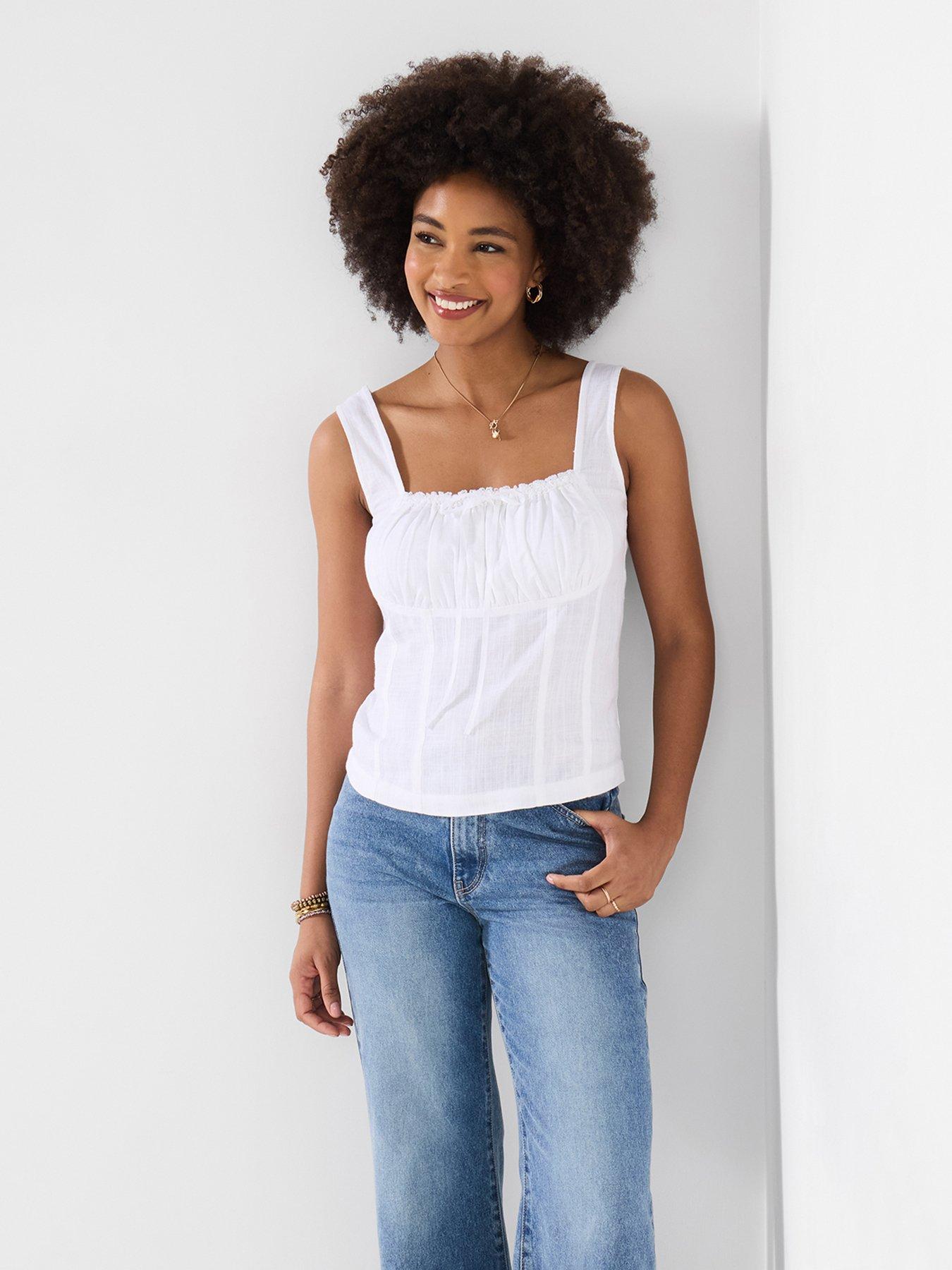 Image 1 of 5 of Joe Browns Linen Blend Summer Top - White