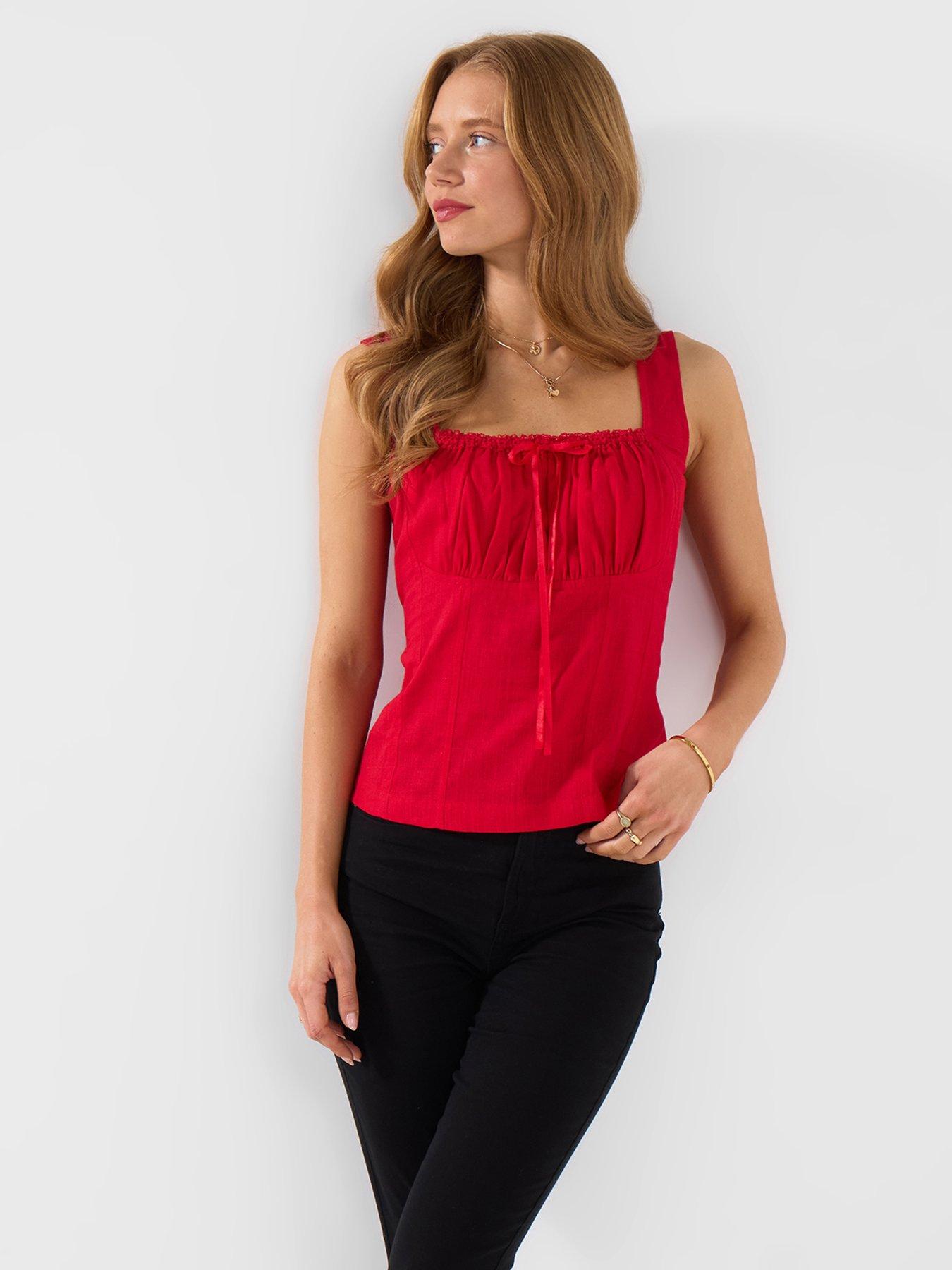 Joe Browns Linen Blend Summer Top - Red