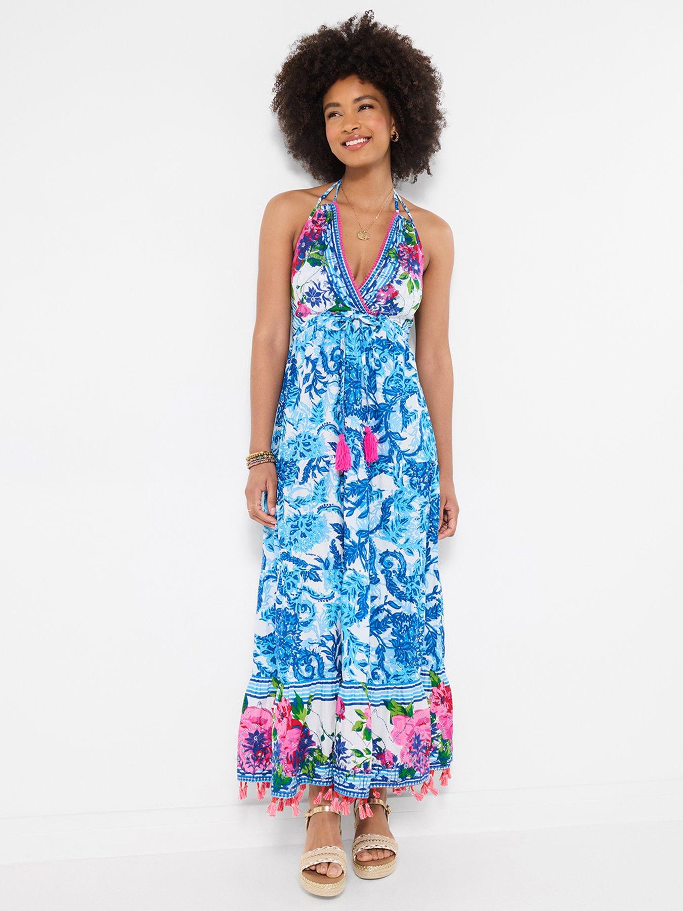 Image 3 of 5 of Joe Browns Arabella Sequin And Embroidered Maxi Dress - Blue