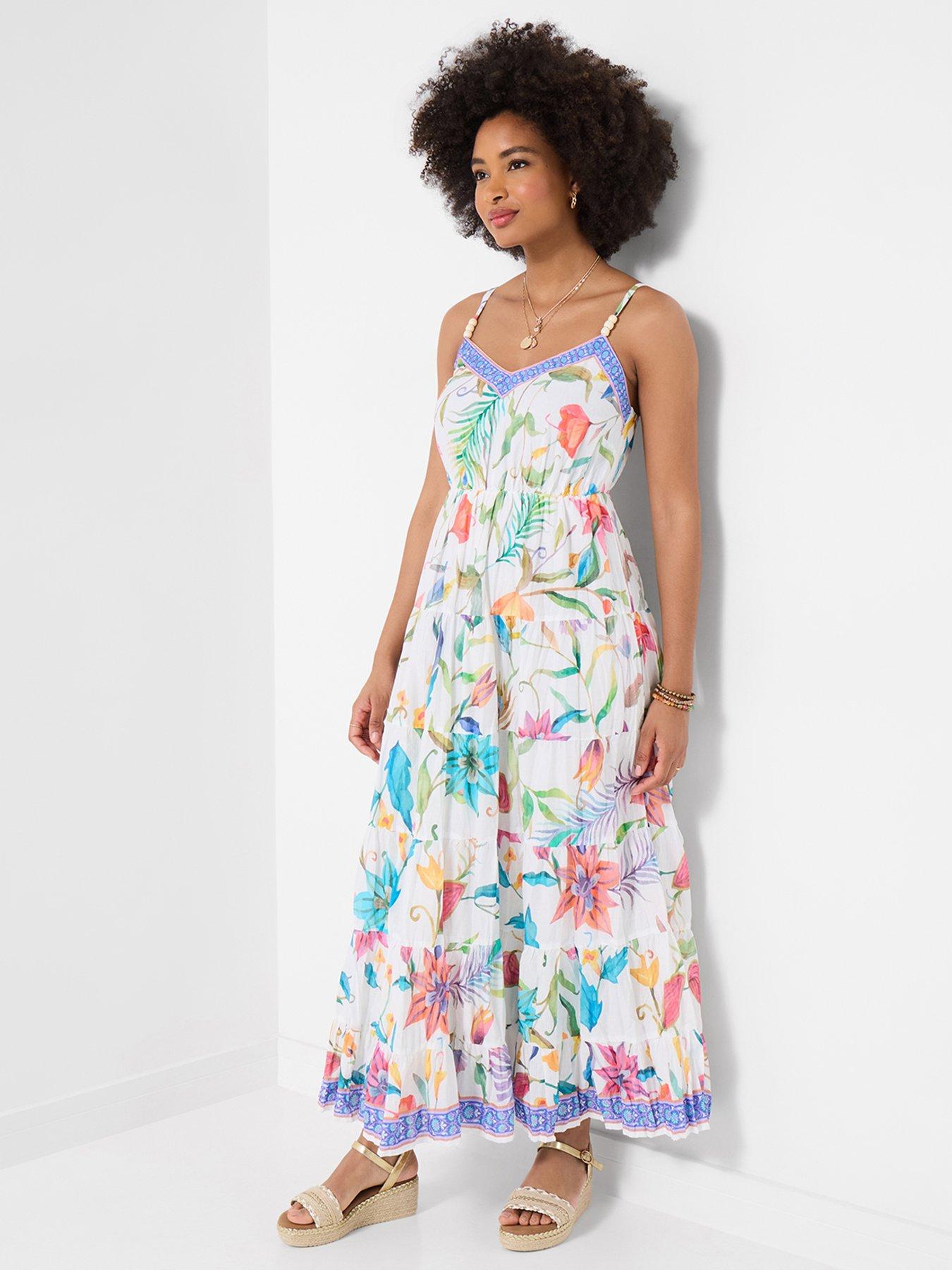 Joe Browns Beautiful Border Maxi Dress - White