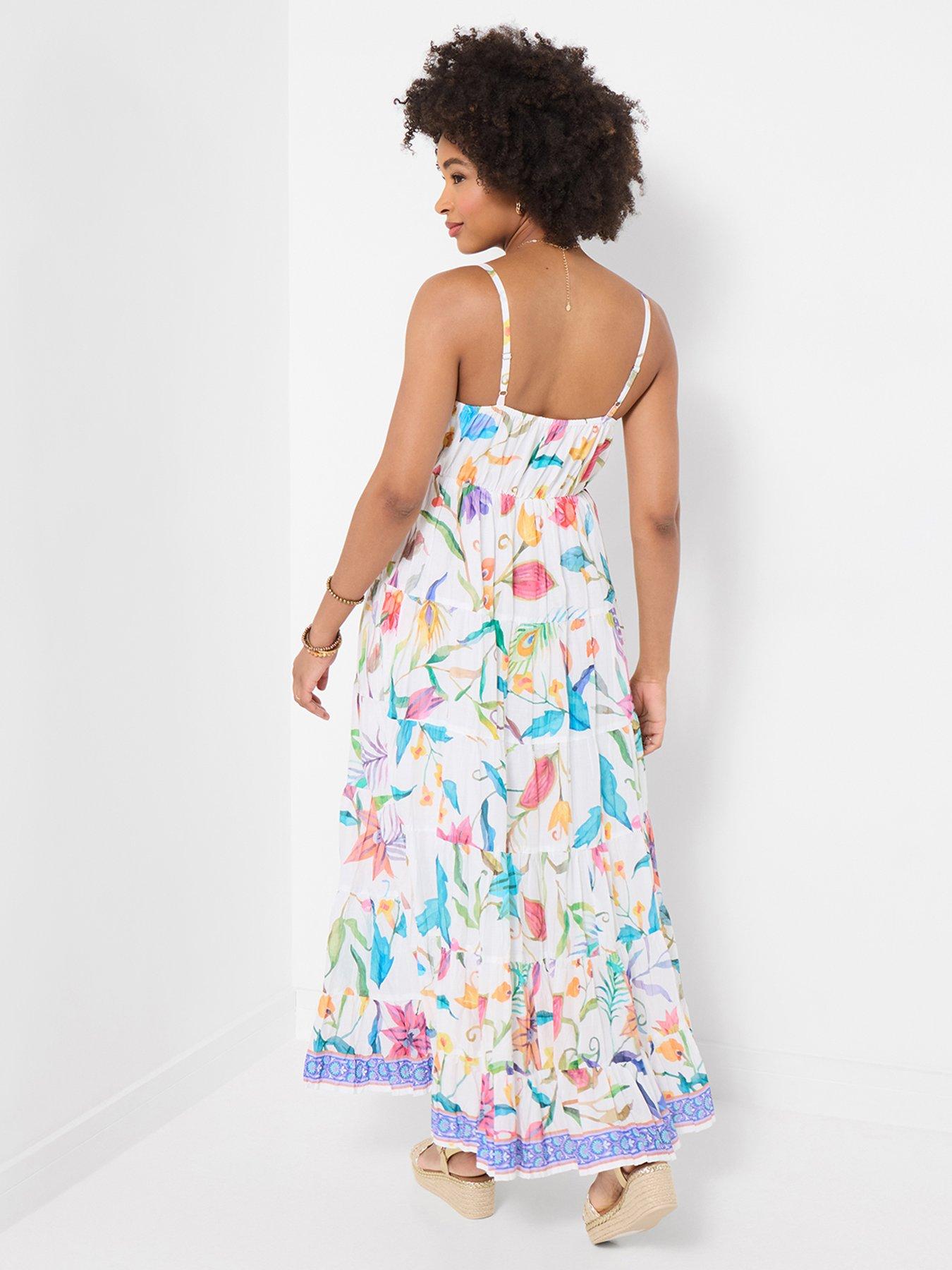 Image 2 of 5 of Joe Browns Beautiful Border Maxi Dress - White