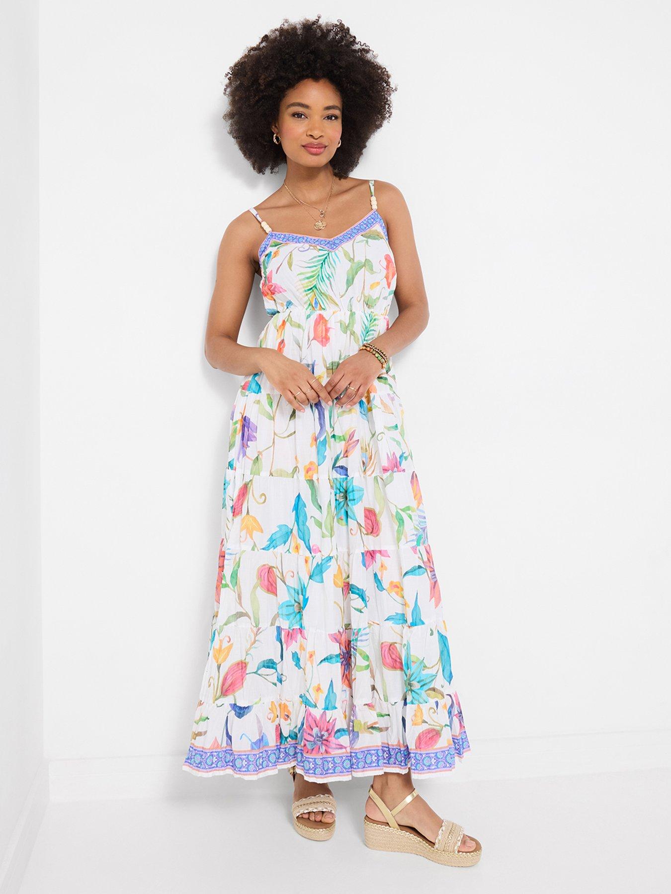 Image 4 of 5 of Joe Browns Beautiful Border Maxi Dress - White