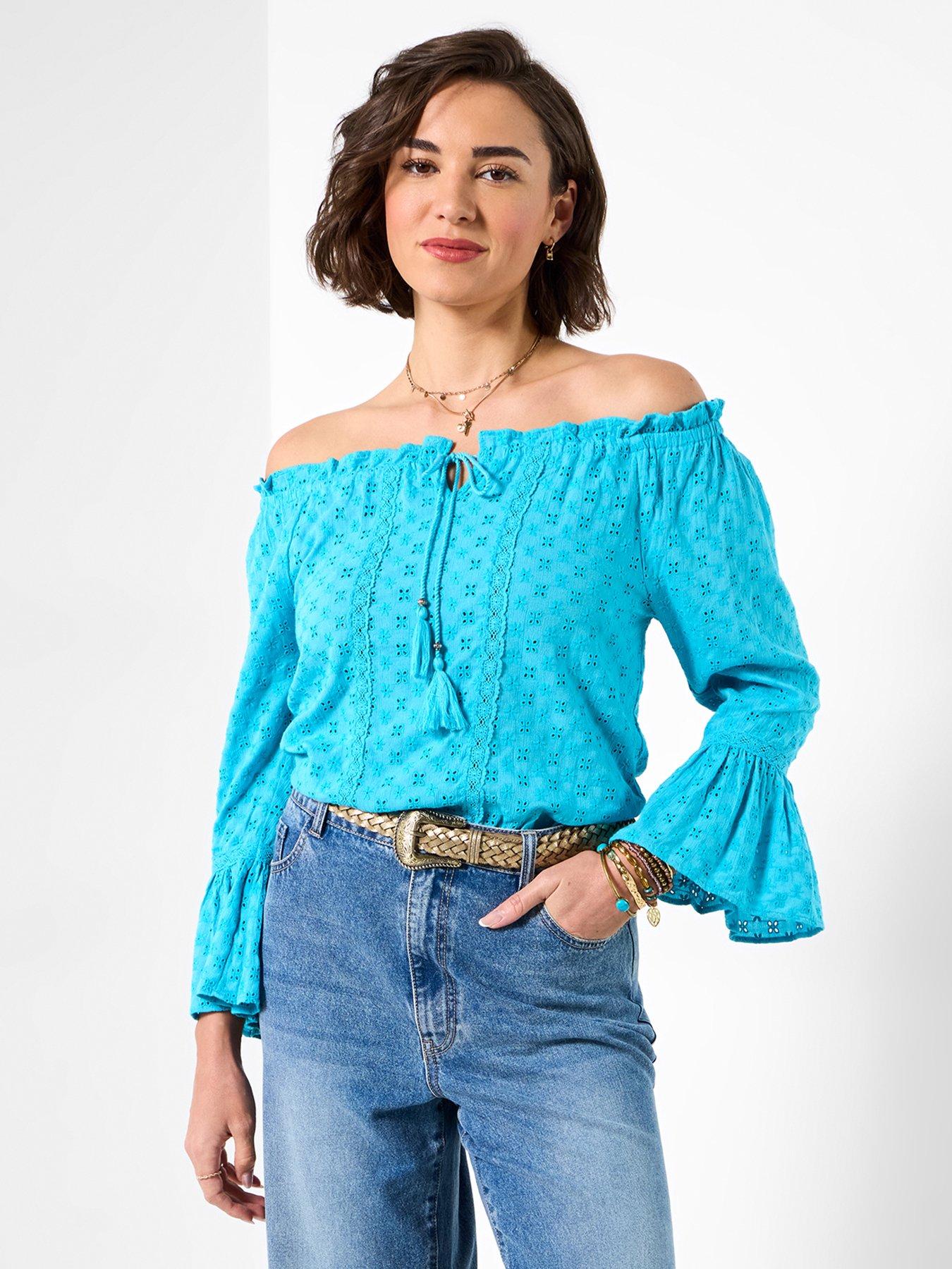 Joe Browns Perfect Holiday Broderie Top - Blue
