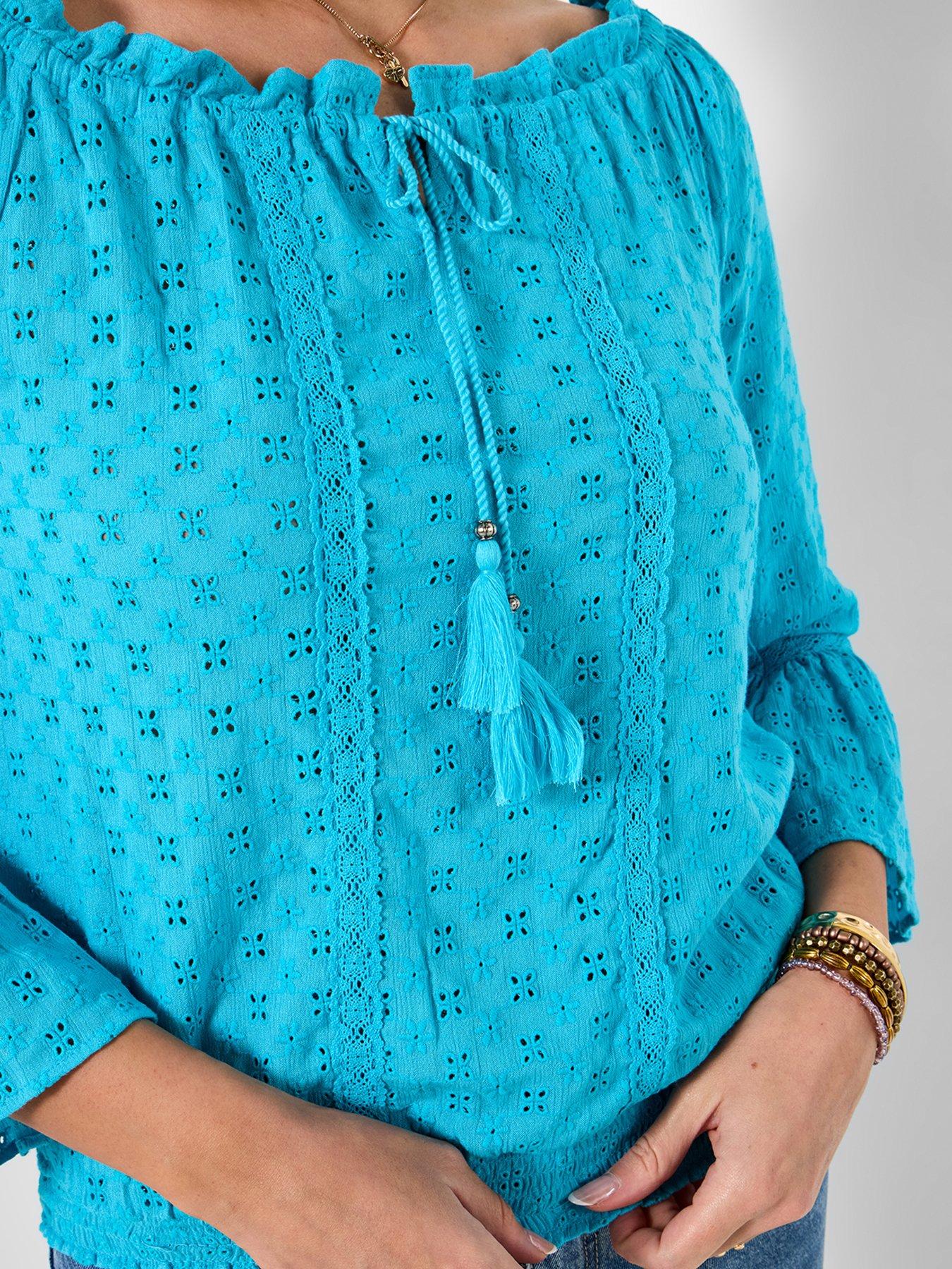 Image 5 of 6 of Joe Browns Perfect Holiday Broderie Top - Blue