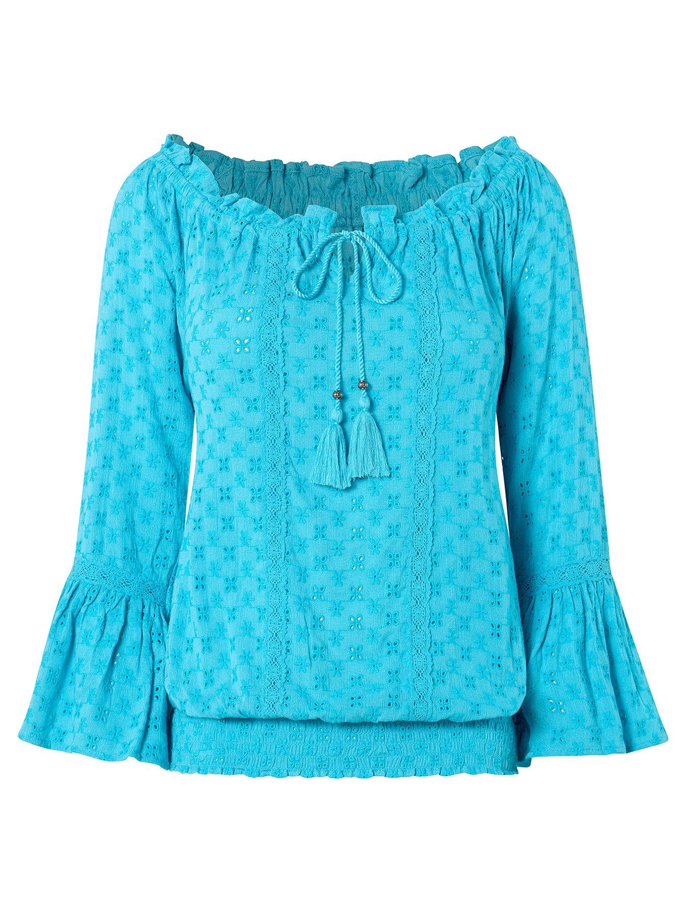 Image 6 of 6 of Joe Browns Perfect Holiday Broderie Top - Blue
