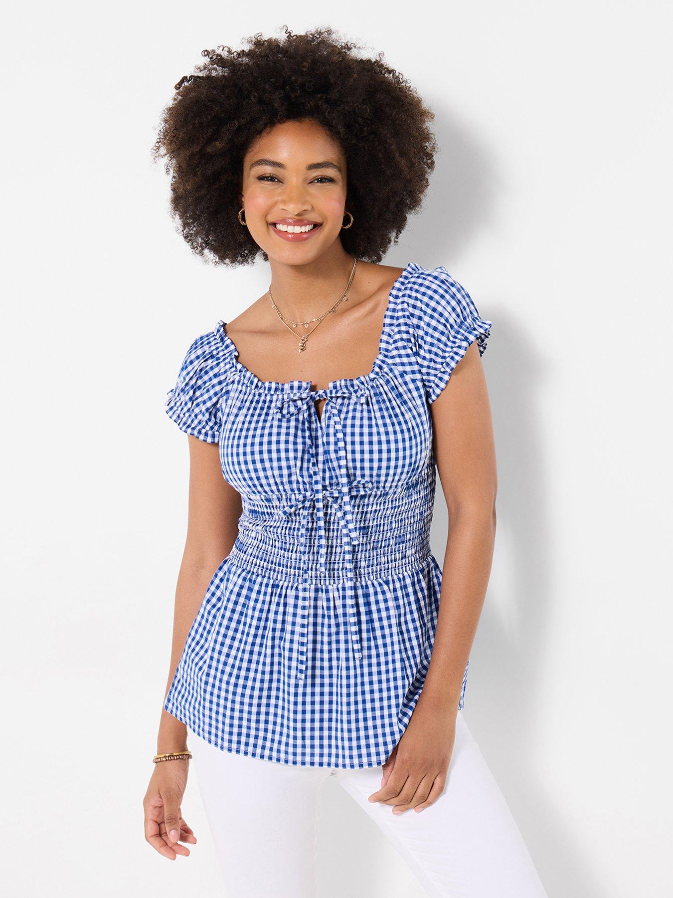 Joe Browns Jolene Gingham Top - Blue