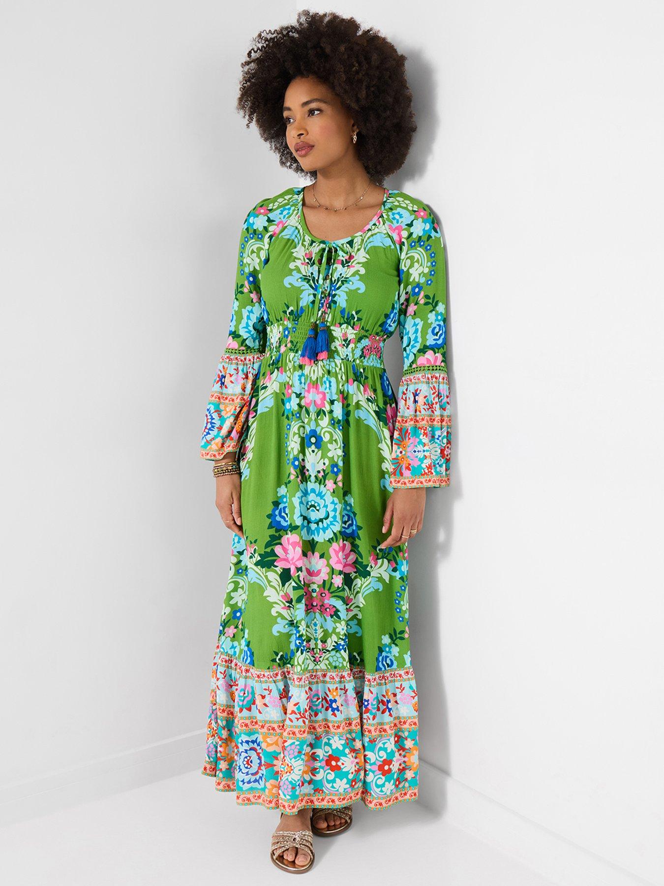 green keyhole dress Halter Keyhole Sheath Midi Bridesmaid Dress in Green main image 0