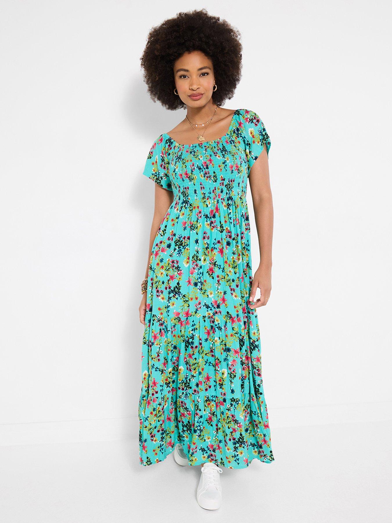 Joe Browns Summer Meadows Crinkle Maxi Dress - Blue