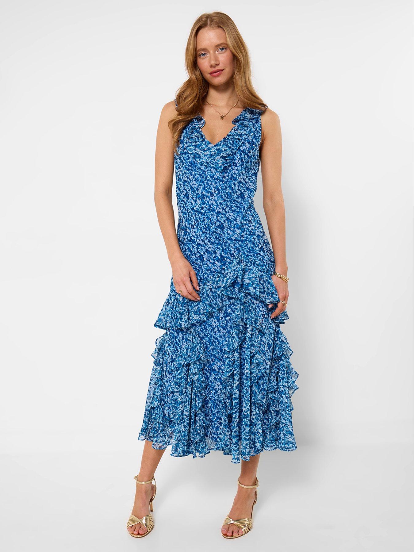 Joe Browns Marcella Frill Dress - Blue