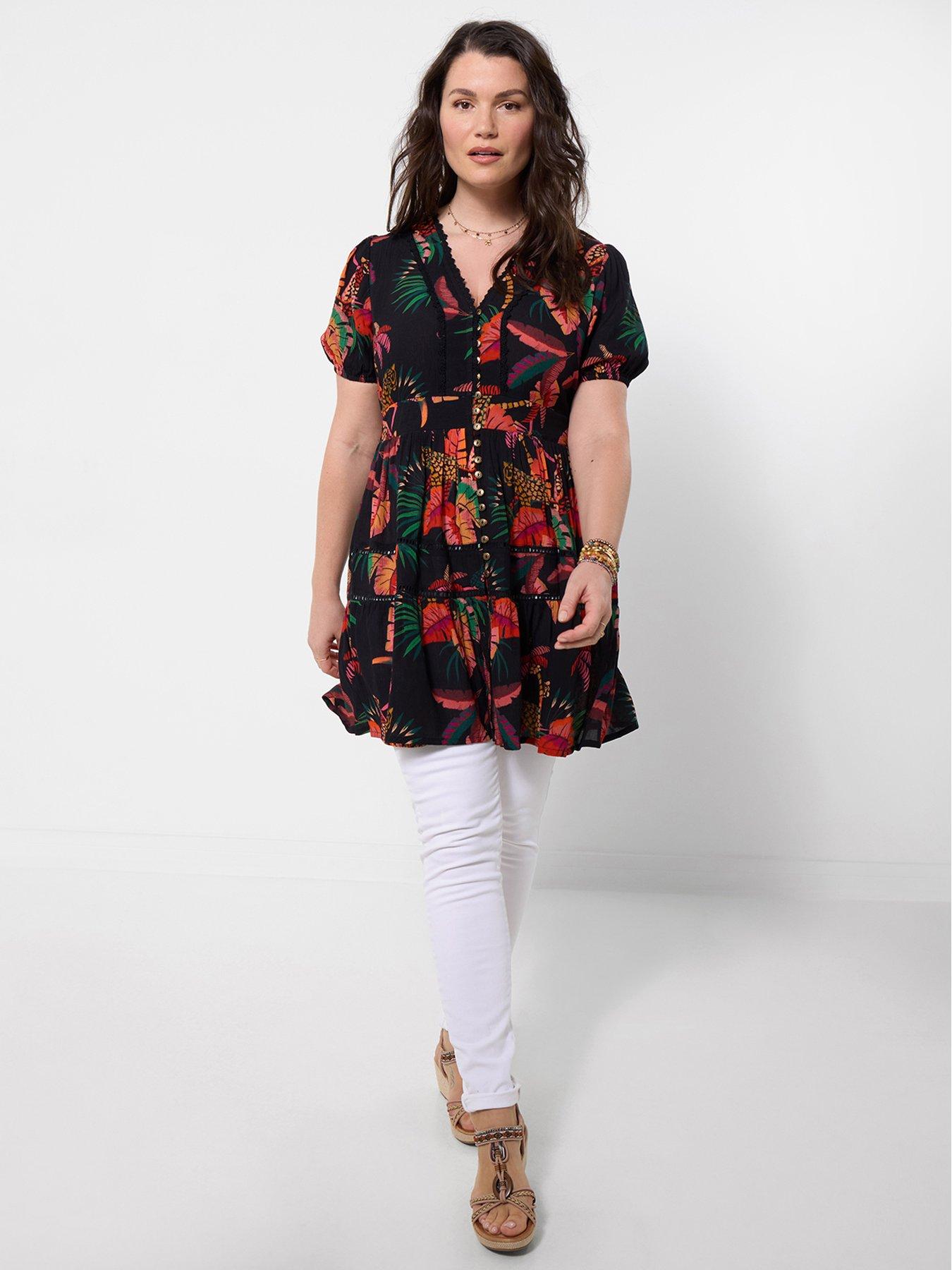 Image 3 of 7 of Joe Browns Tropical Paradise Tunic Dress - Black