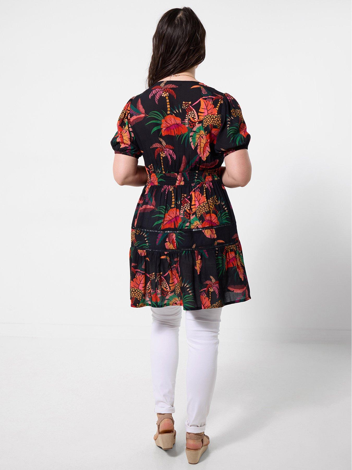 Image 5 of 7 of Joe Browns Tropical Paradise Tunic Dress - Black