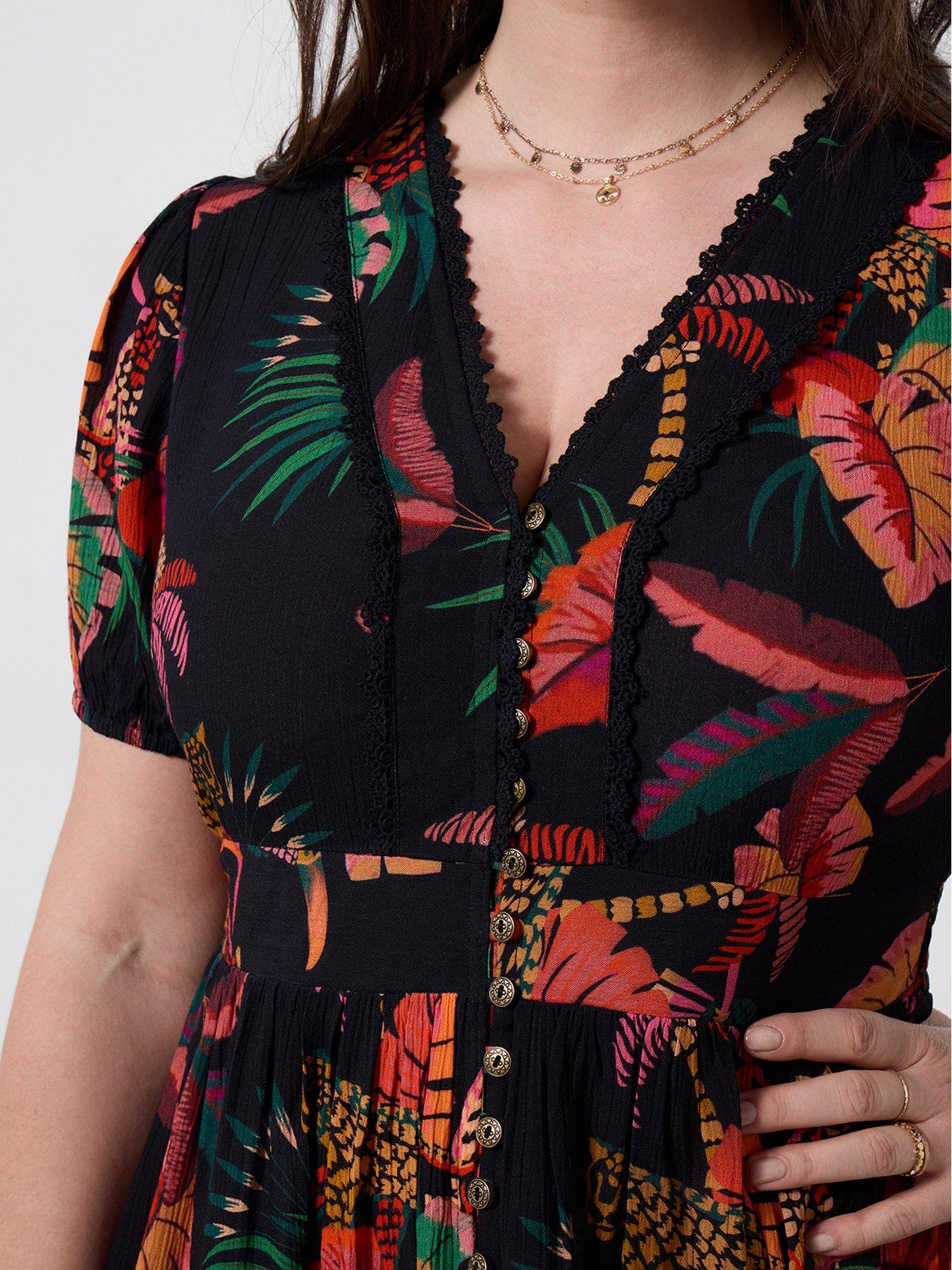 Image 6 of 7 of Joe Browns Tropical Paradise Tunic Dress - Black