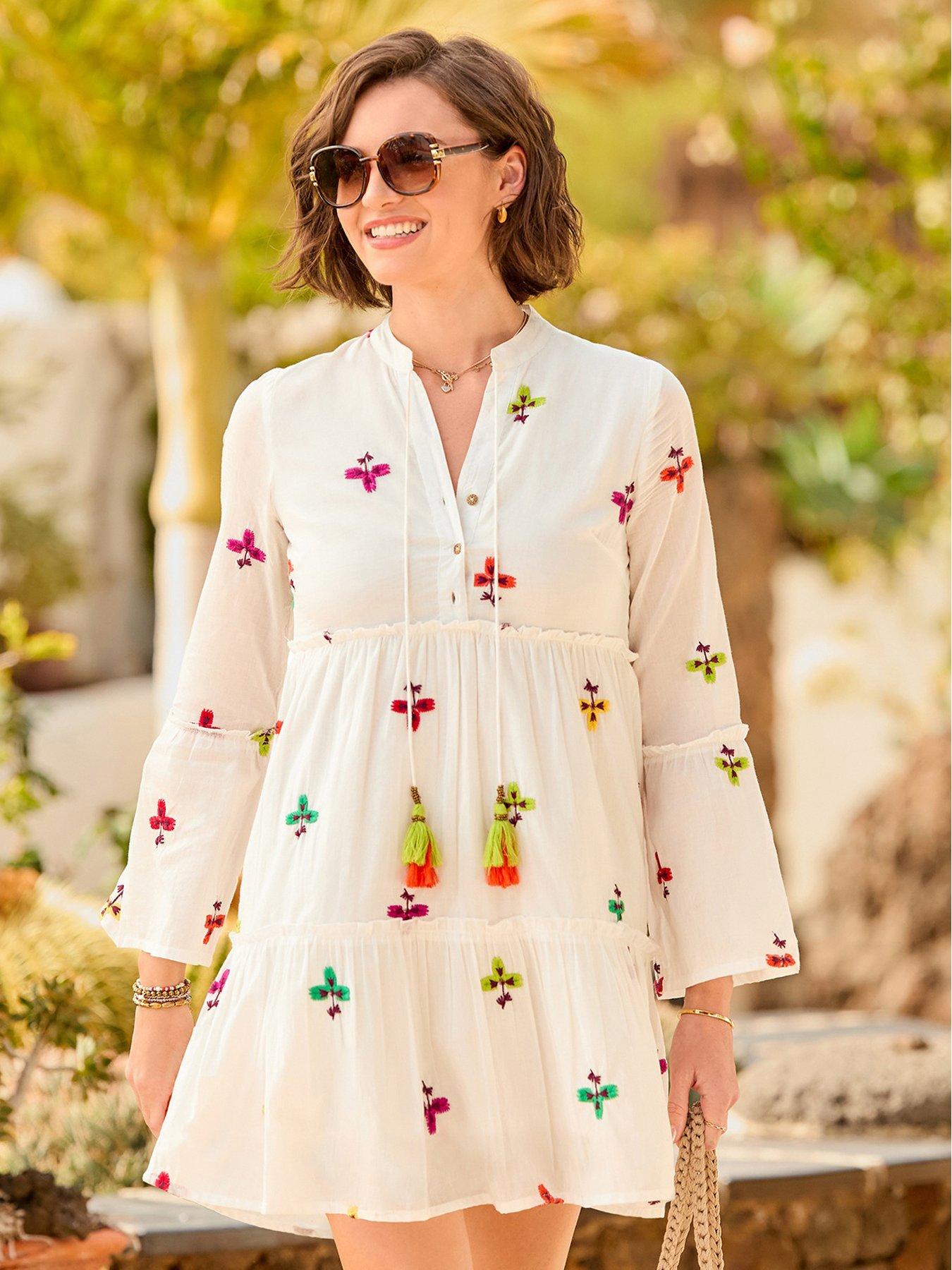 Image 1 of 6 of Joe Browns Fabulous And Free Boho Tunic Dress - White