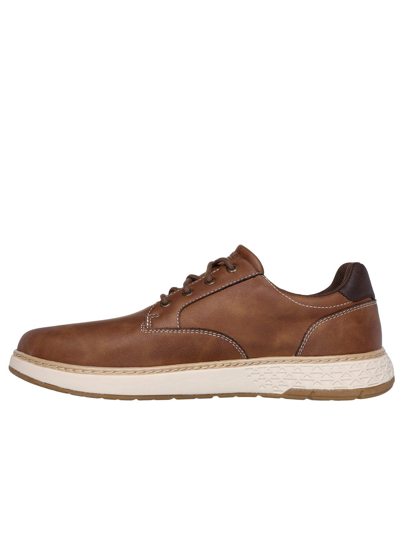 Image 5 of 5 of Skechers Skechers Wide Fit Garlan Round Toe Waterproof Lace Up Shoes - Brown