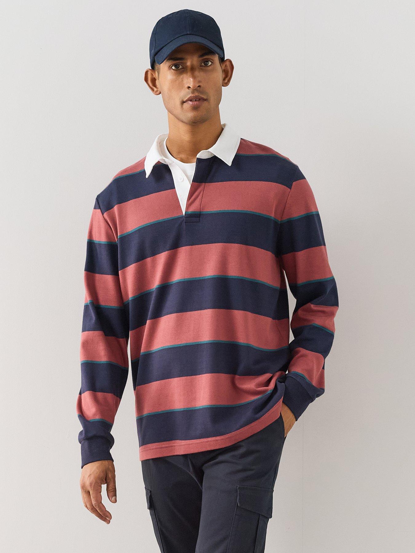 The Very Collection Pure Cotton Striped Rugby Polo Top - Multi