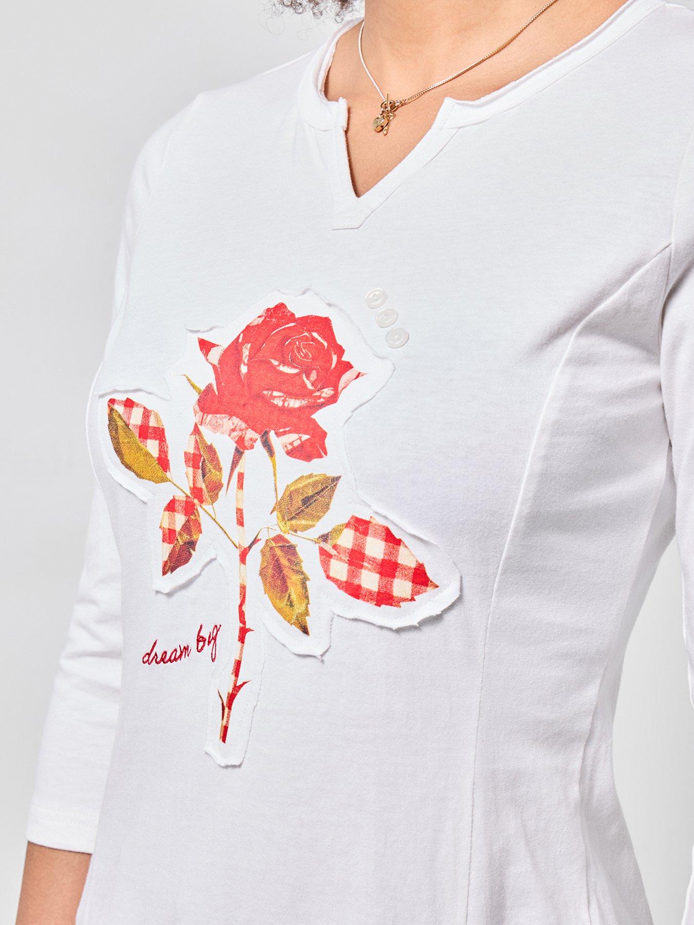 Image 4 of 5 of Joe Browns Wild Roses Graphic Tunic Top - White