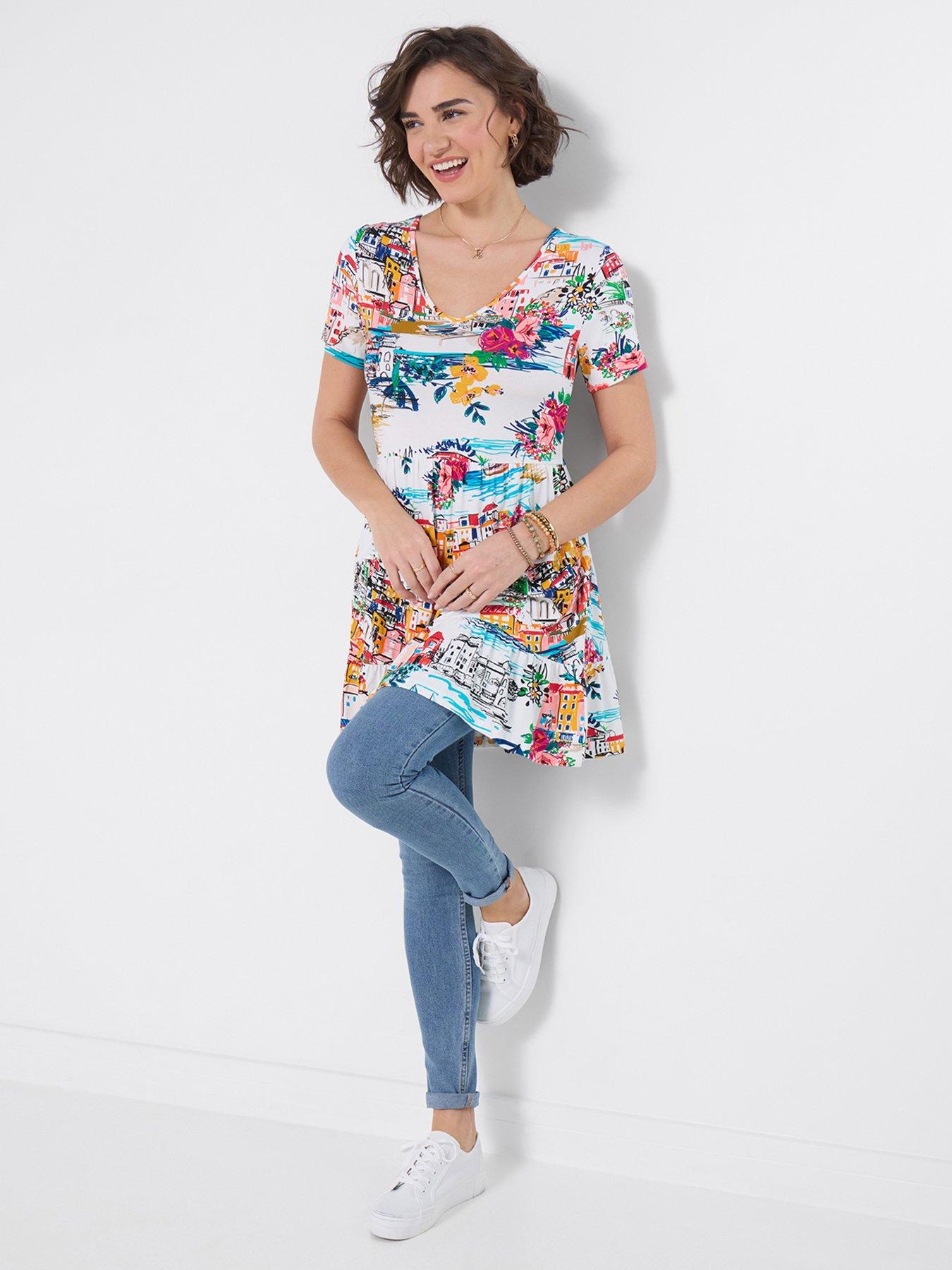 Image 3 of 5 of Joe Browns Sunny Scenic Jersey Tunic Top - White