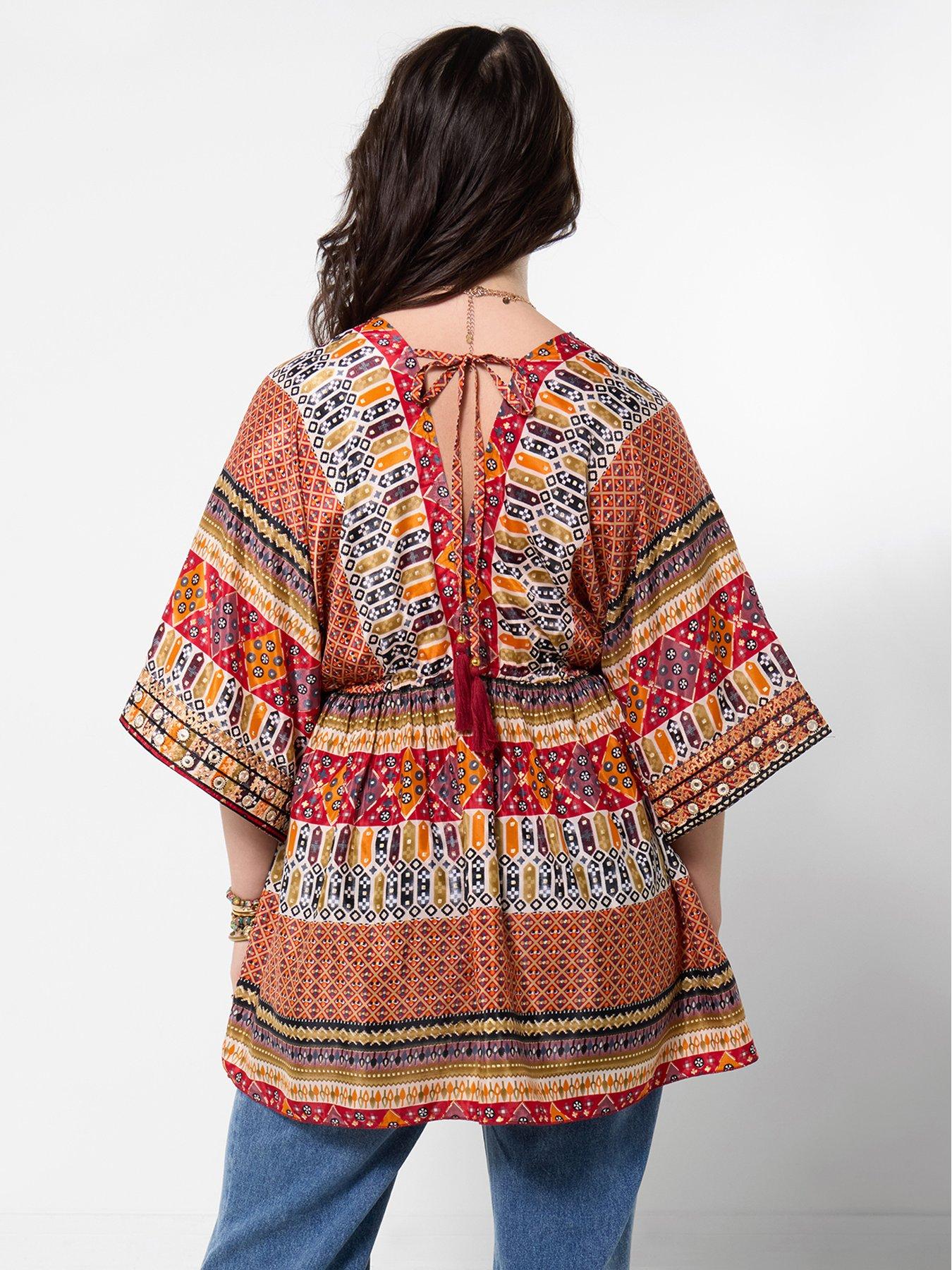 joe-browns-boho-beach-tunic-dress-orangestillFront