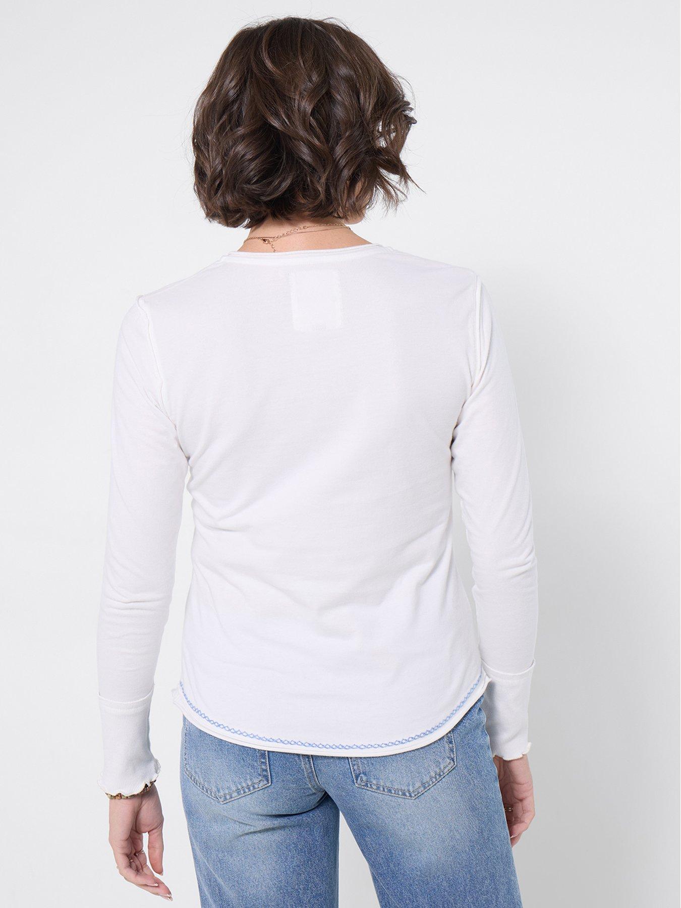 Image 2 of 5 of Joe Browns Remarkable Embroidered Henley Top - White