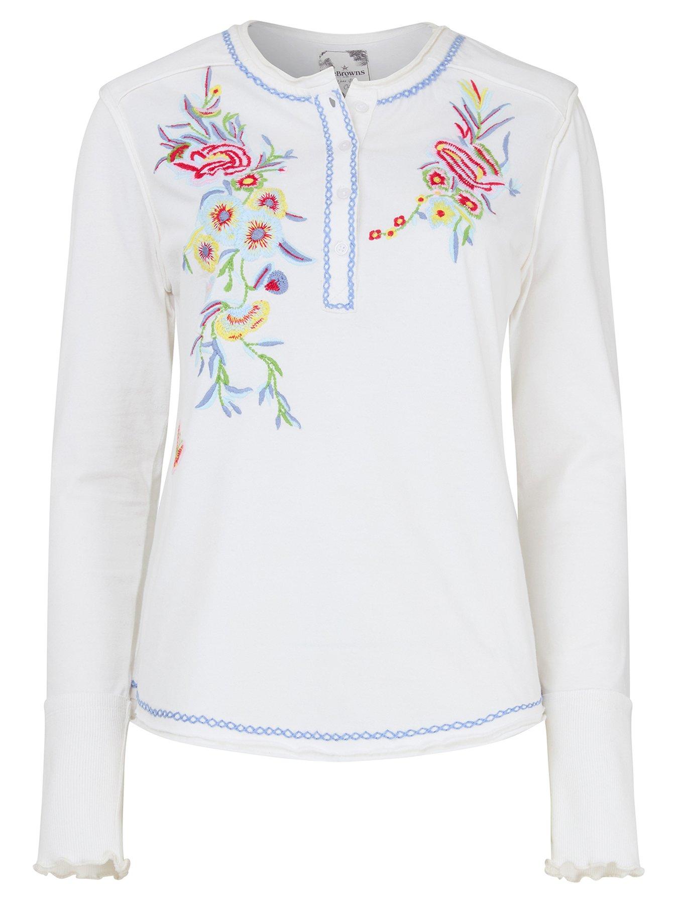 Image 5 of 5 of Joe Browns Remarkable Embroidered Henley Top - White
