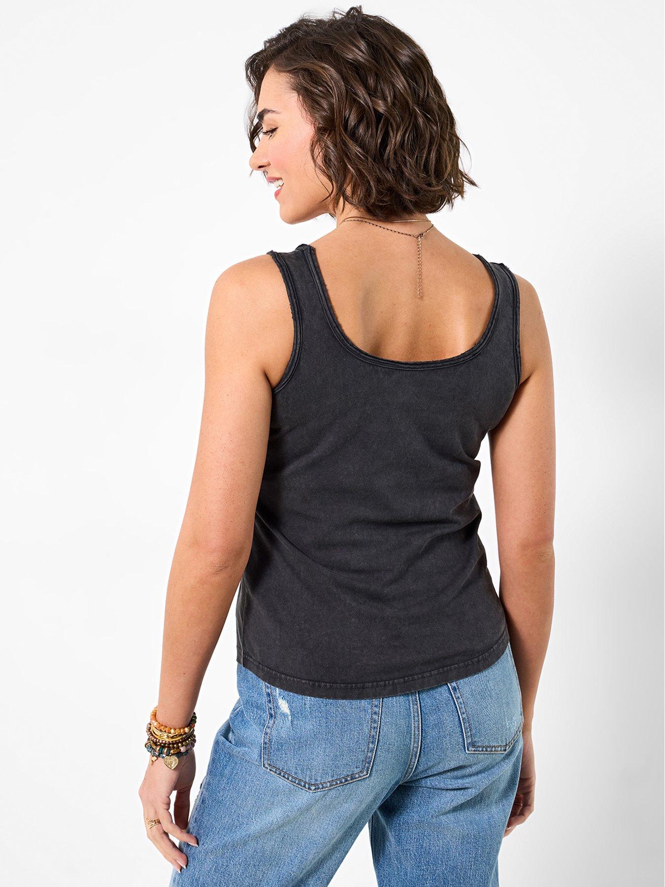 Image 2 of 5 of Joe Browns Rock And Roll Acid Wash Vest - Black