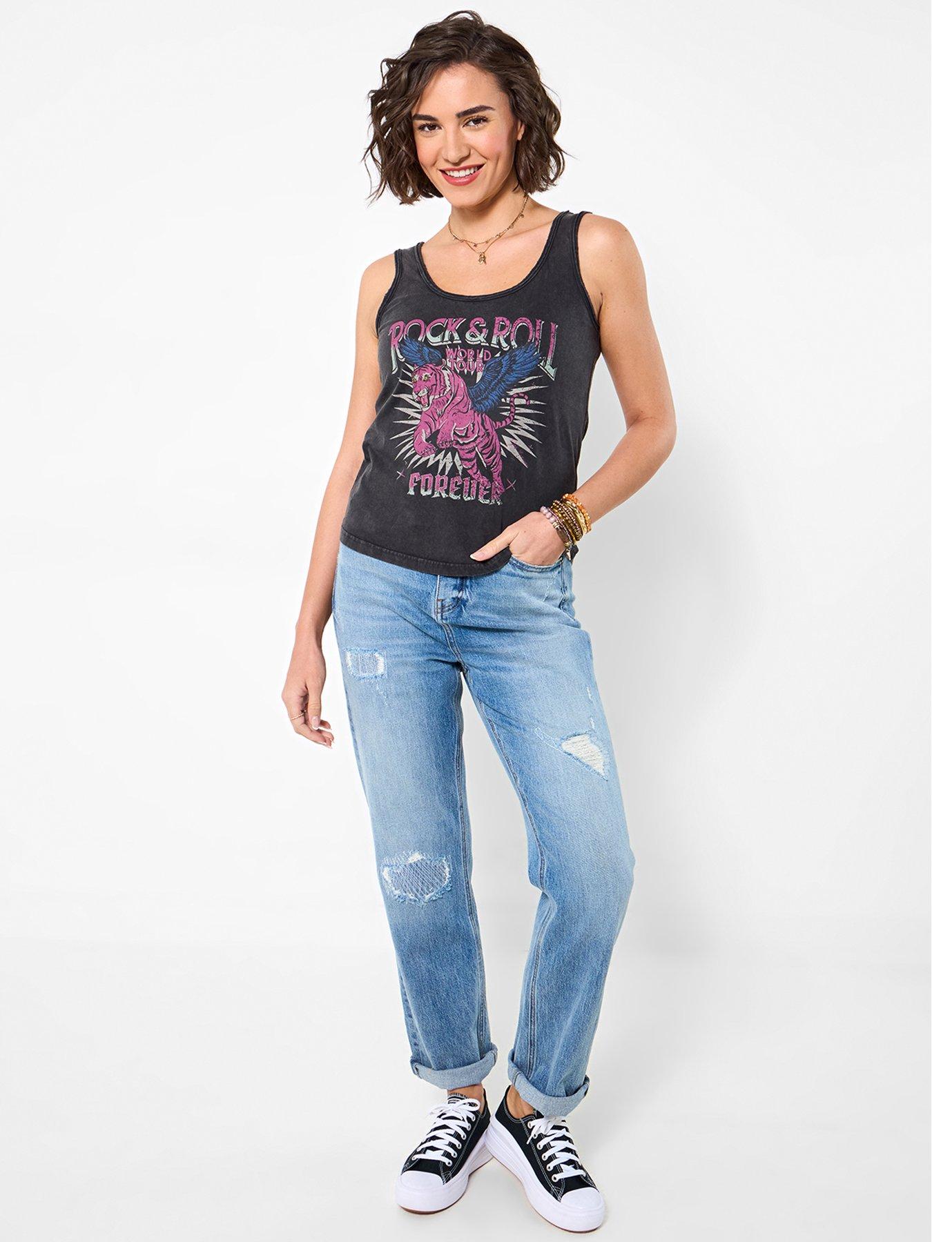 Image 3 of 5 of Joe Browns Rock And Roll Acid Wash Vest - Black