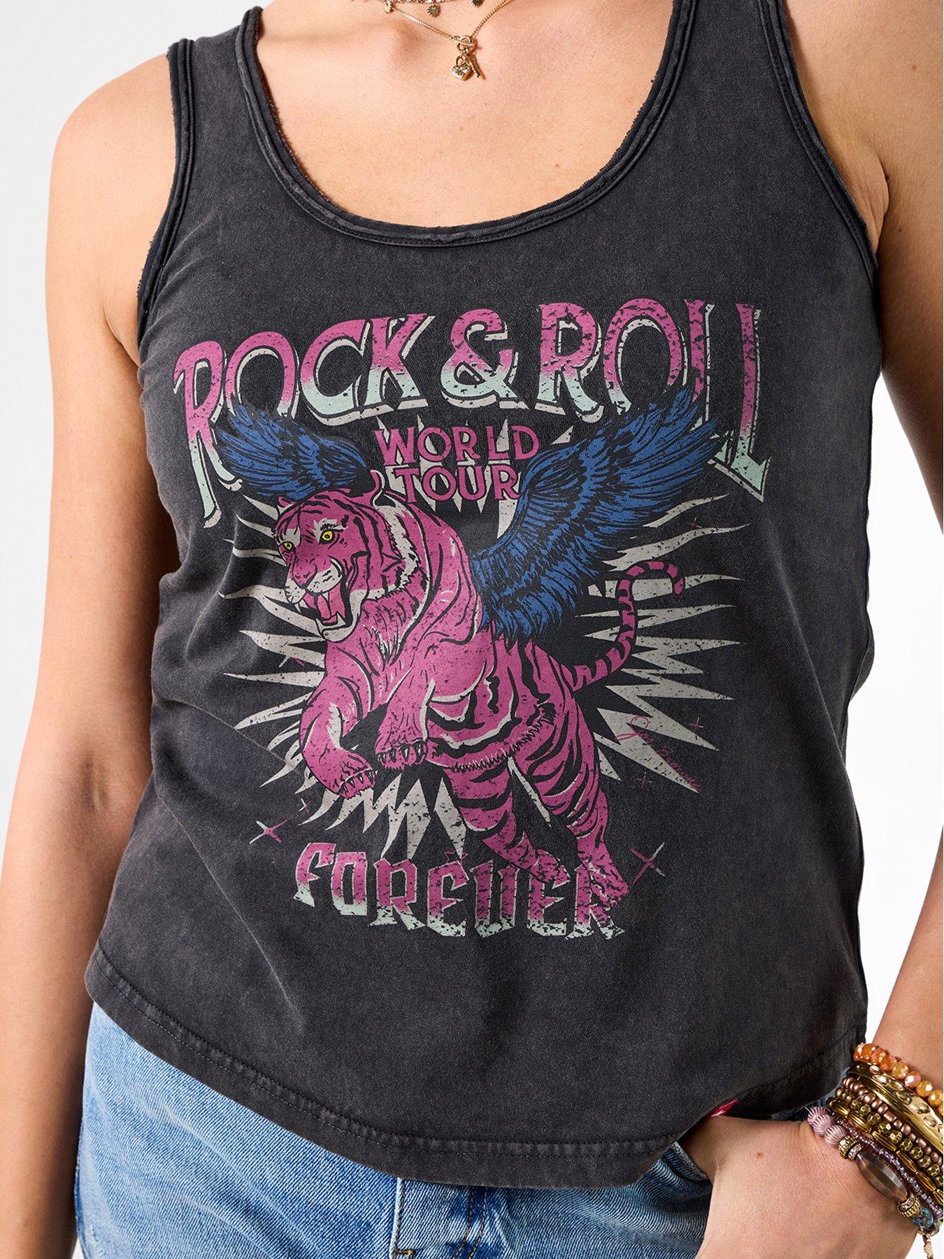 Image 4 of 5 of Joe Browns Rock And Roll Acid Wash Vest - Black