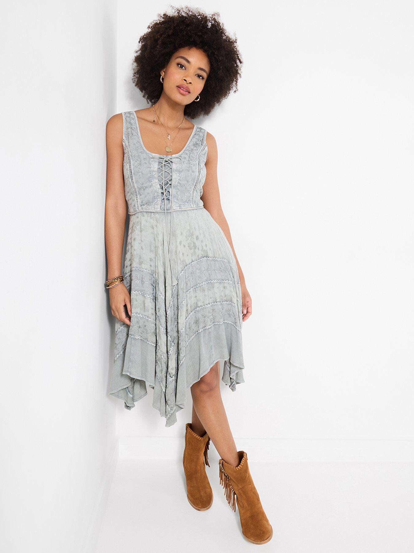 Joe Browns Evie Jacquard And Embroidered Dress - Grey