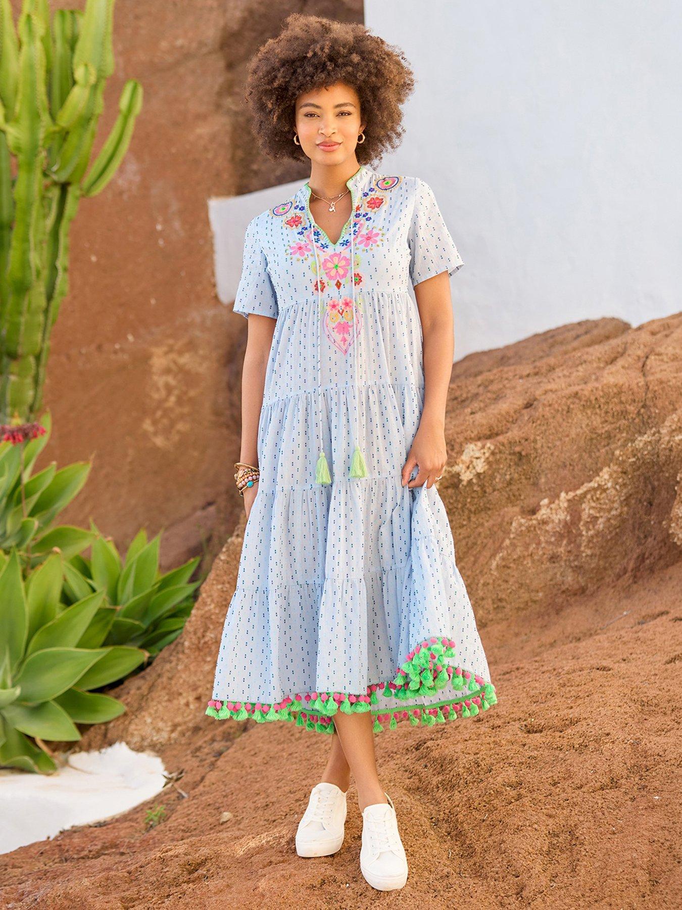 casual pregnancy dresses Maternity with Detailed Long Sleeves Light Blue / XXL Color:agavegreen Bougie Glitter A Funeral for the 35 in (84