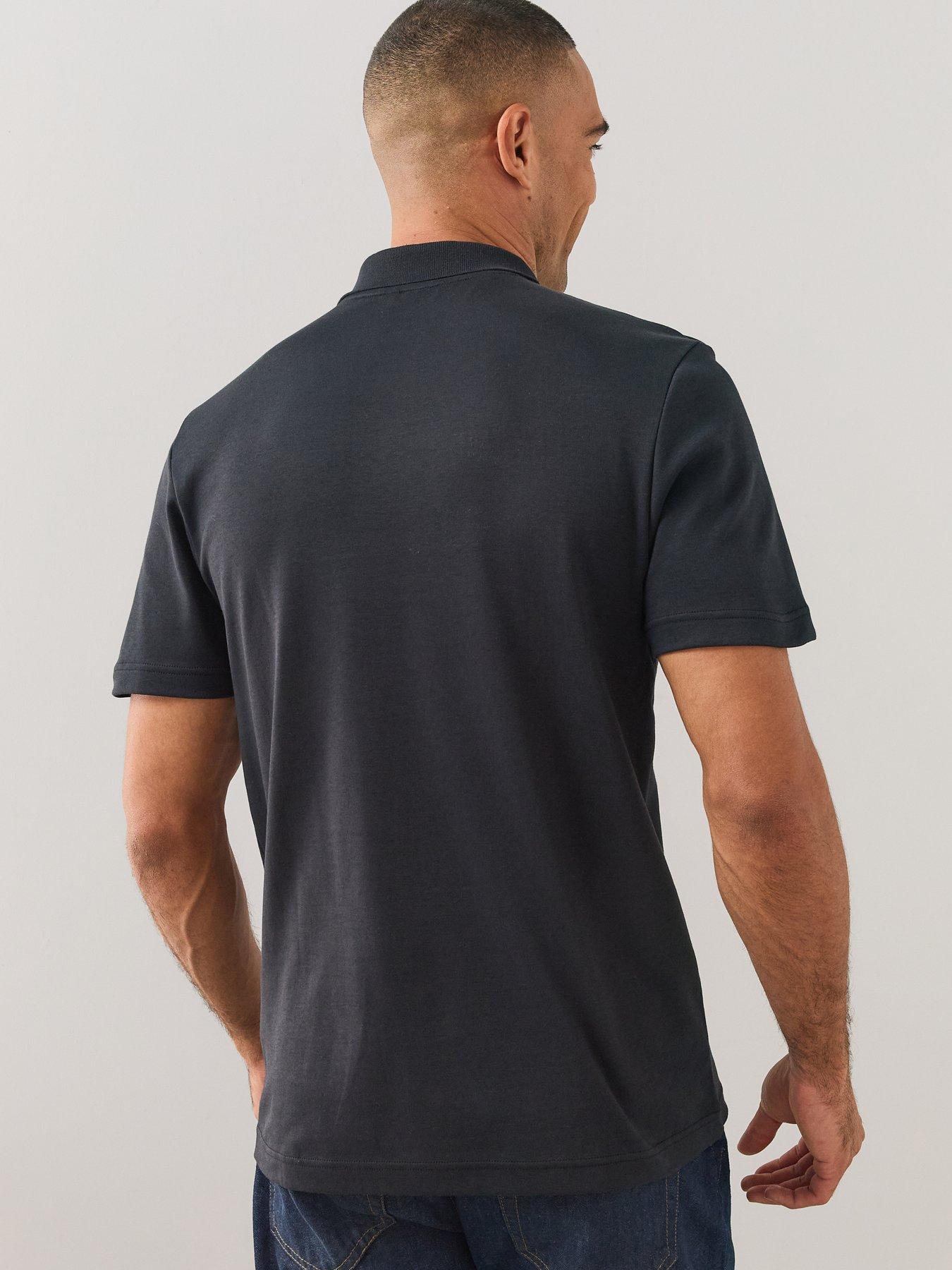 Image 2 of 6 of The Very Collection Mens Pure Cotton Interlock 1/4 Zip Smart Polo - Black