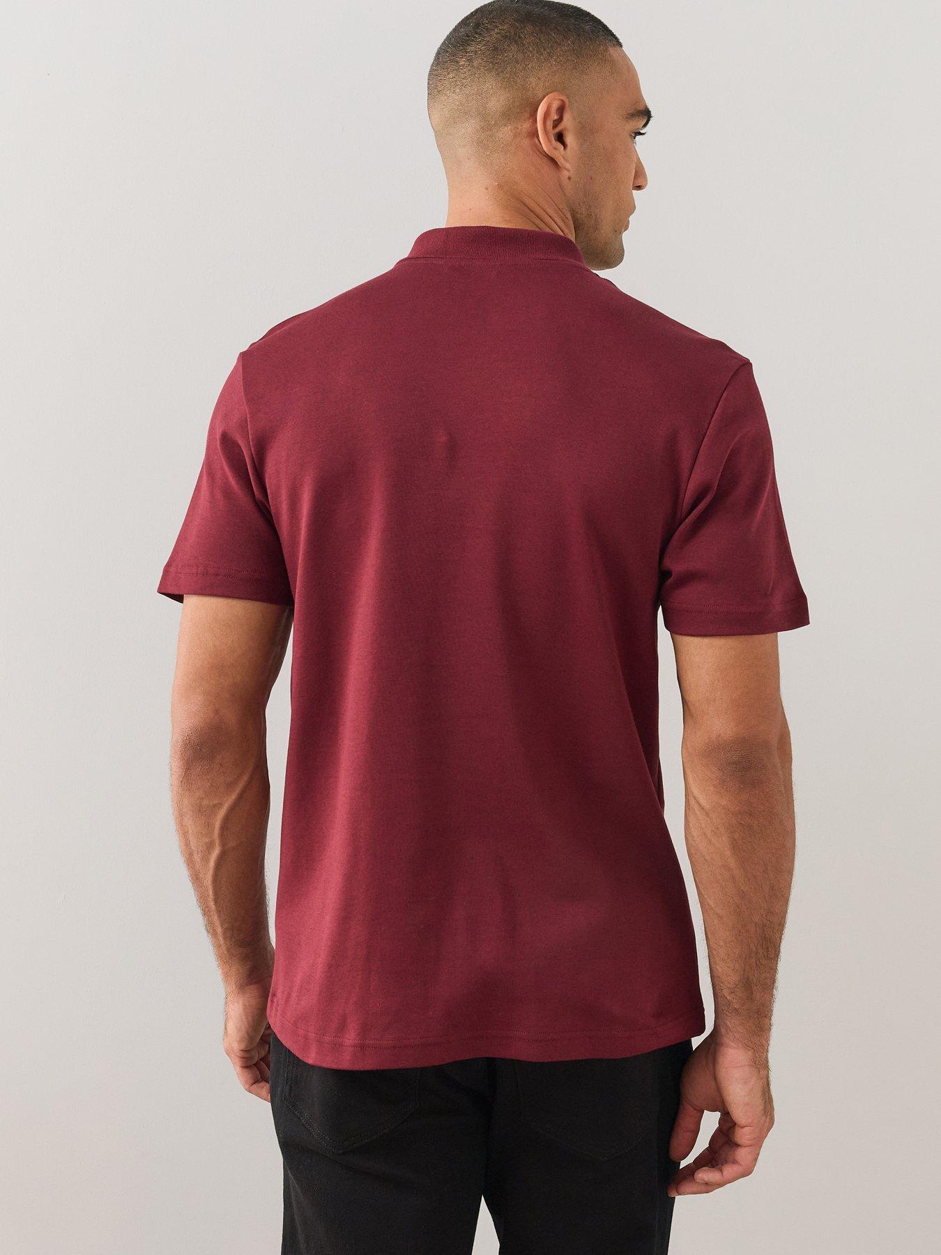 Image 2 of 6 of The Very Collection Pure Cotton Interlock 1/4 Zip Smart Polo - Burgundy
