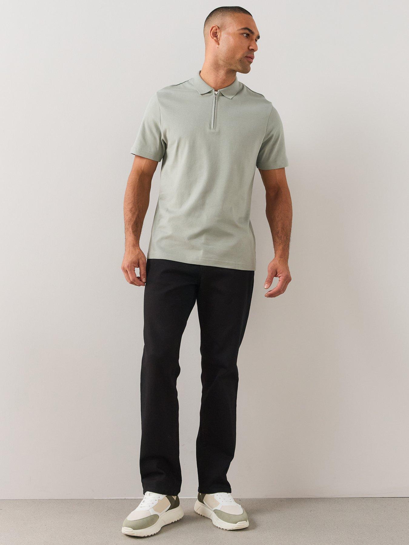 Image 3 of 6 of The Very Collection Mens Pure Cotton Interlock 1/4 Zip Smart Polo - Grey