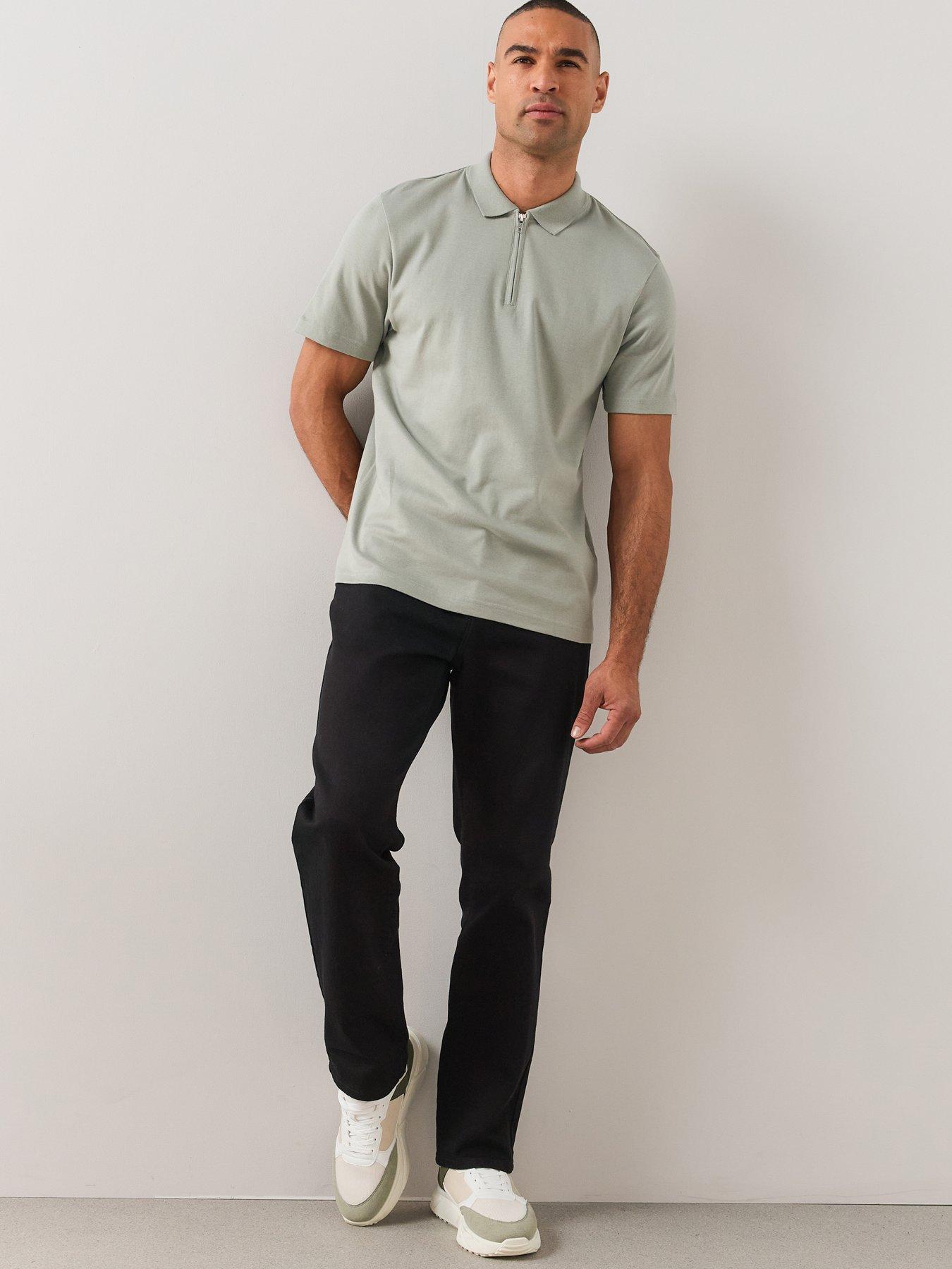 Image 6 of 6 of The Very Collection Mens Pure Cotton Interlock 1/4 Zip Smart Polo - Grey