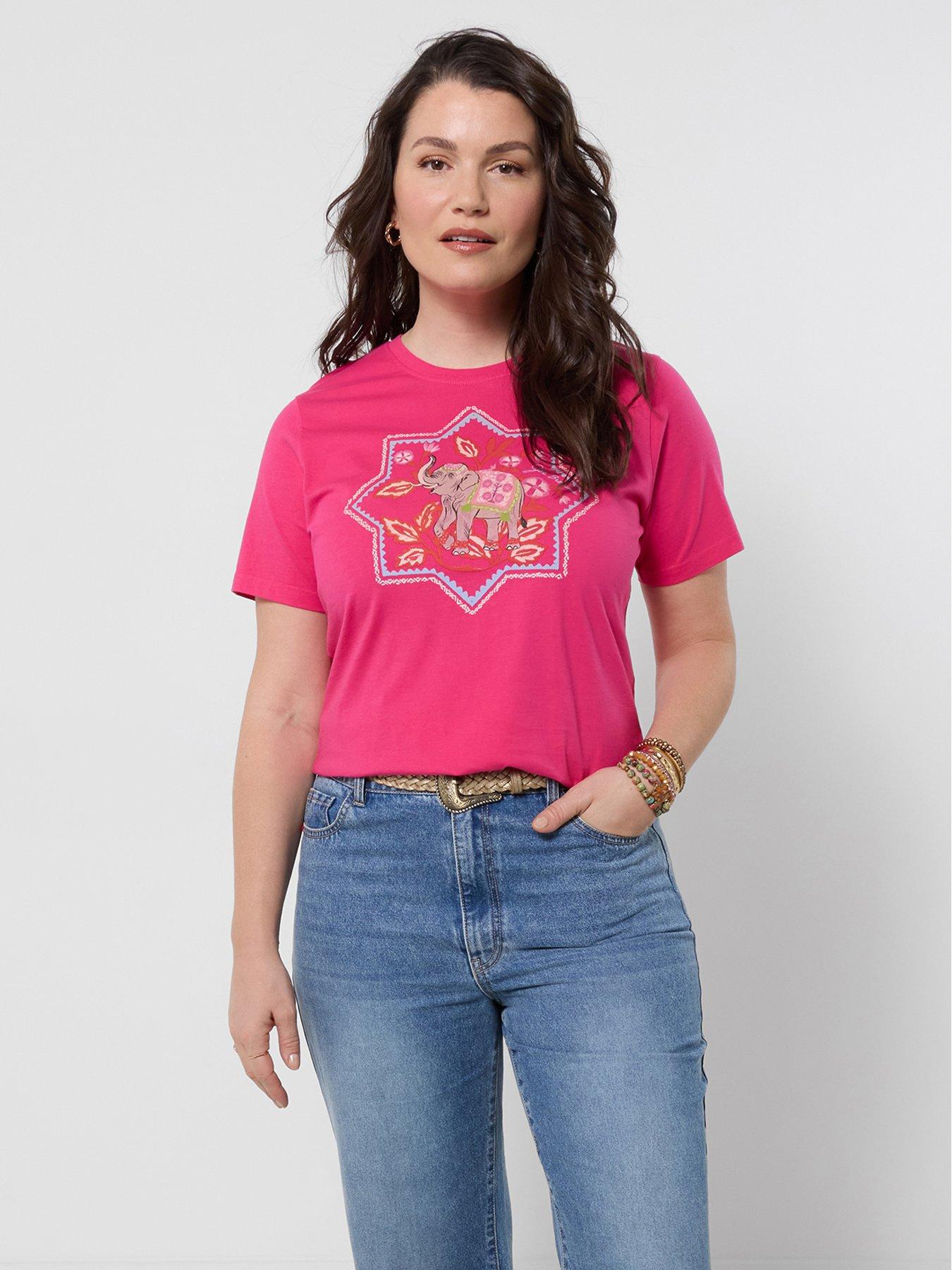 Image 1 of 5 of Joe Browns Summer Elephant T-Shirt - Pink