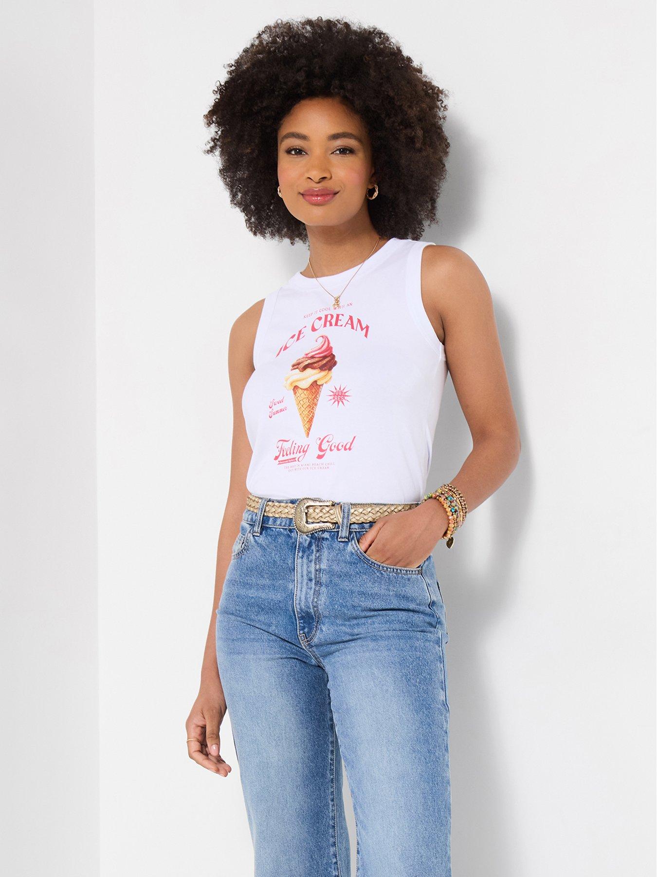 Image 1 of 5 of Joe Browns Ice Cream Days Vest - White