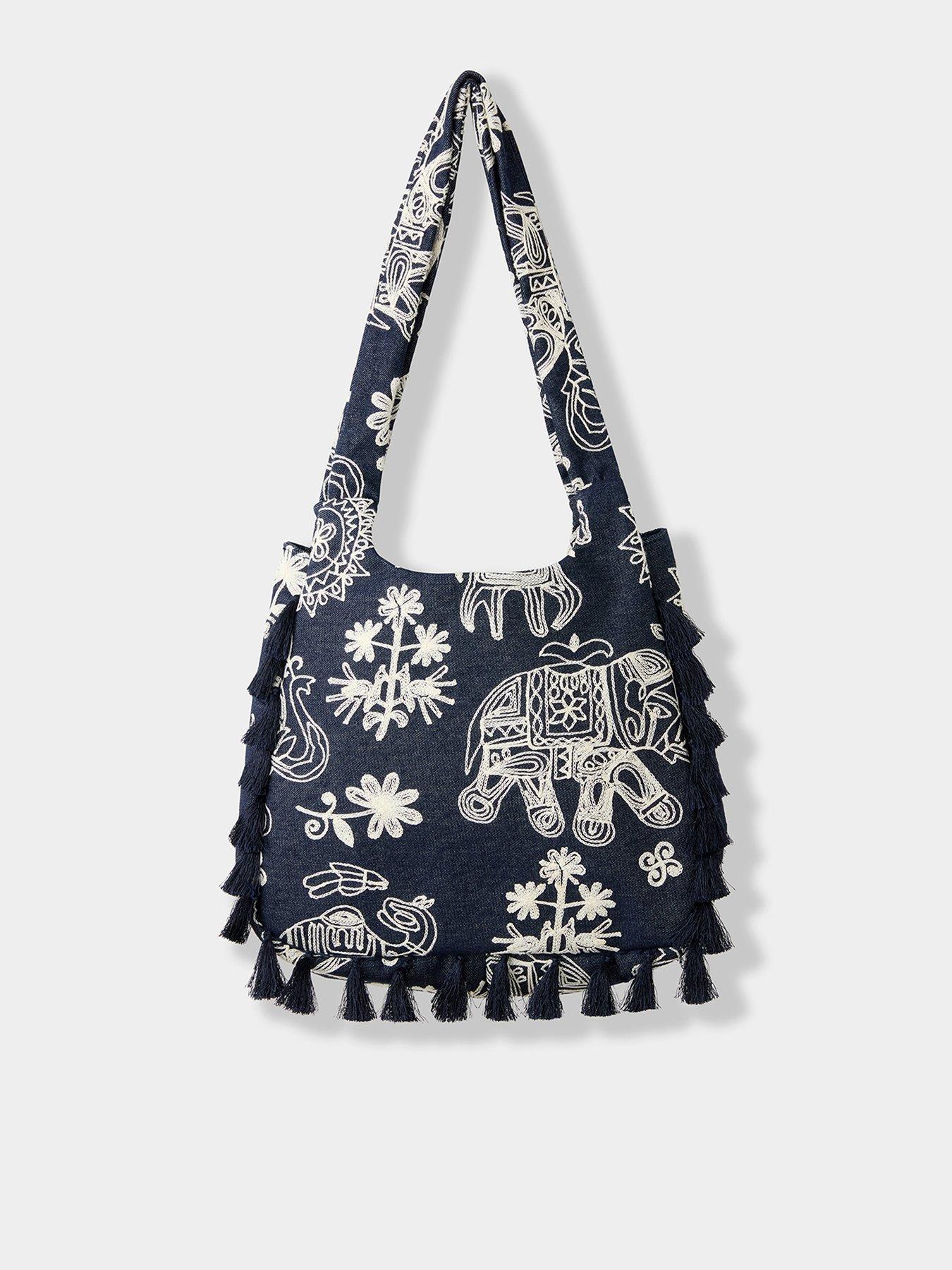 Joe Browns Embroidered Safari Tassel Bag