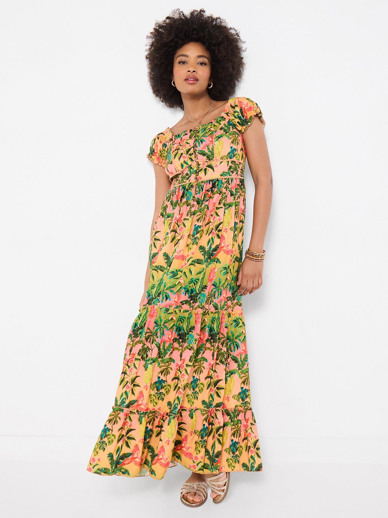Joe Browns Sunset Beach Printed Maxi Dress - Orange